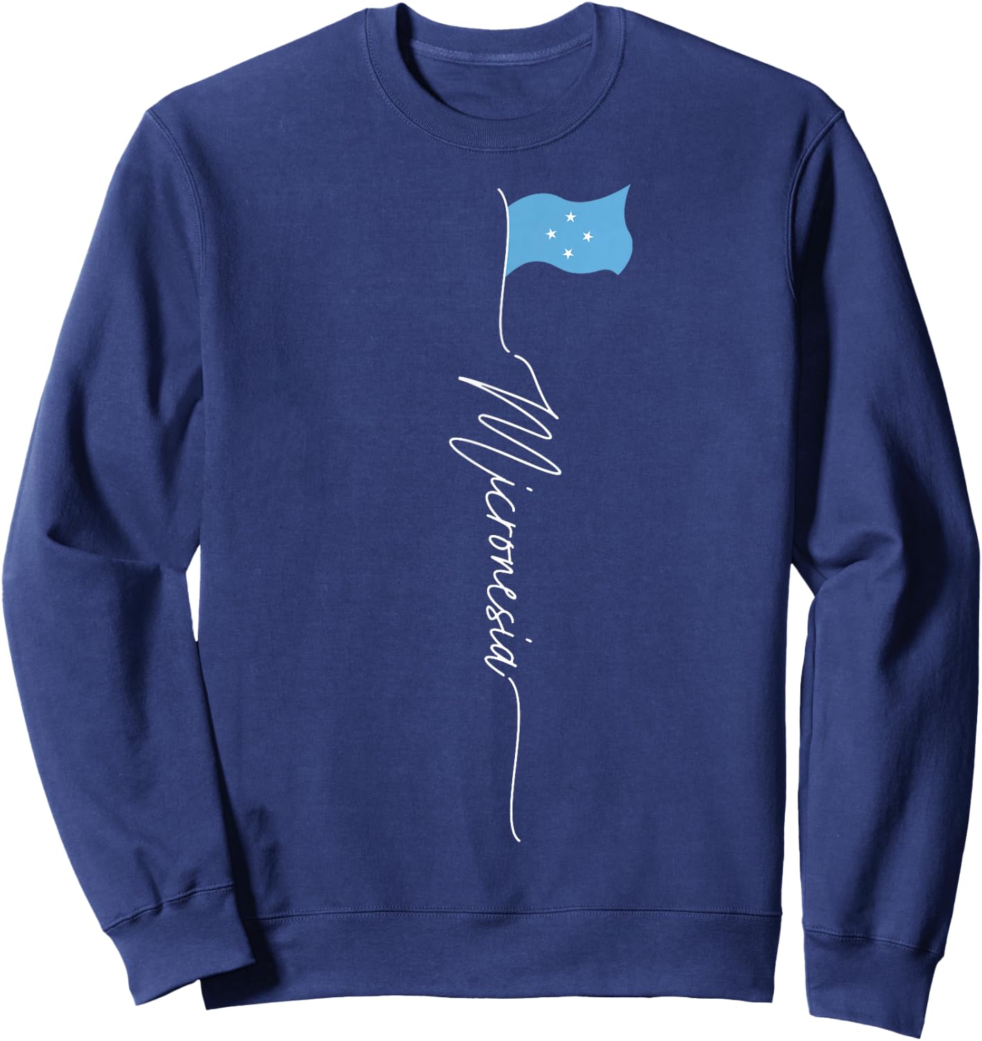 Micronesia Flag Gifts for Micronesian Patriots Micronesian Flag , -Adults, Black, Small, Short Sleeve Sweatshirt - Sweatshirt | Navy