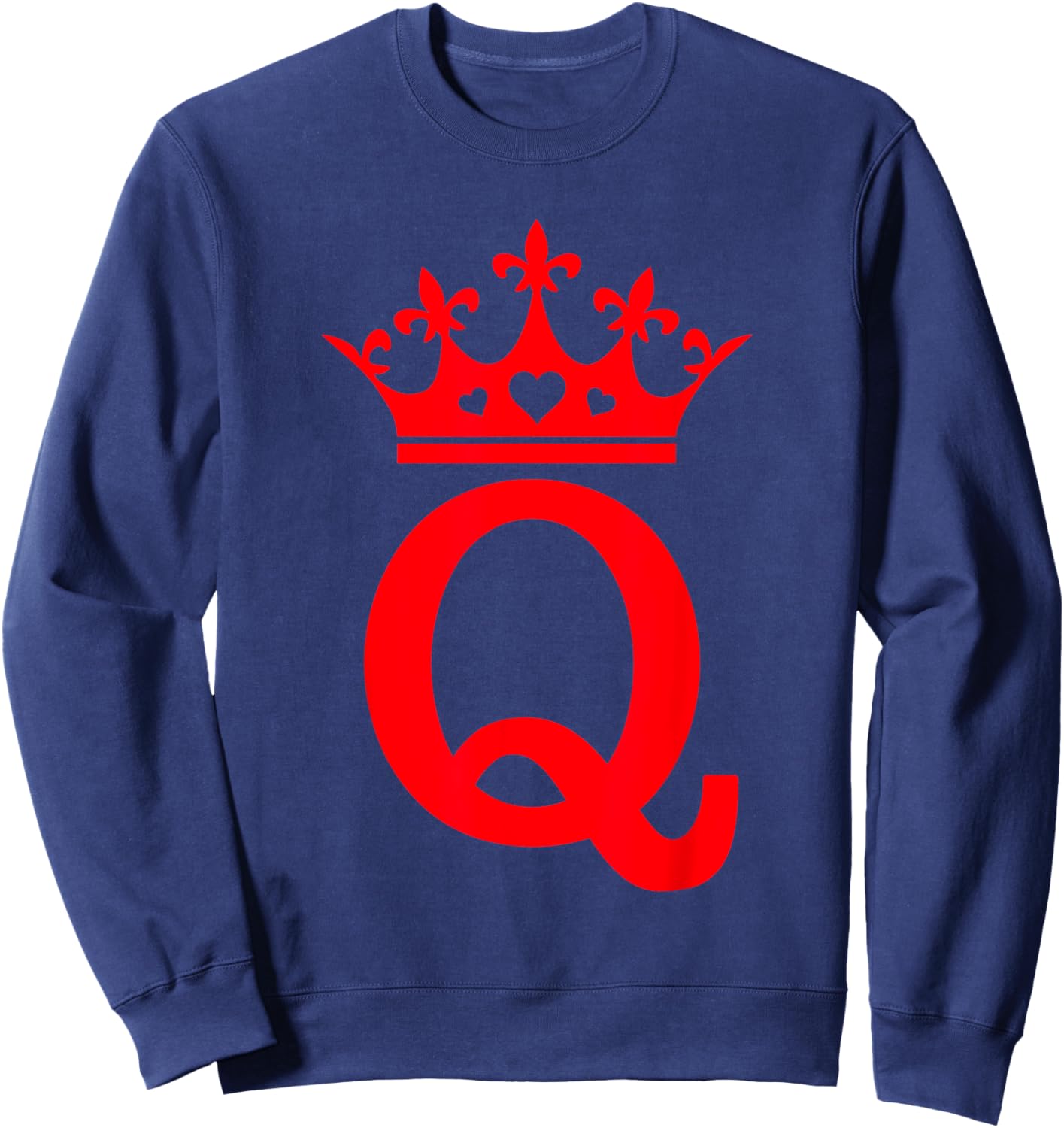 Queen Hearts Valentines - Halloween Queen of Hearts Costume Sweatshirt - Sweatshirt | Navy