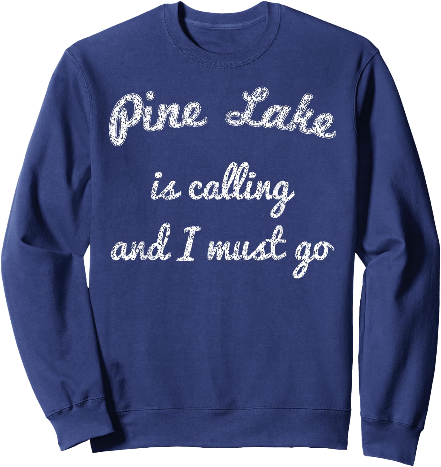 PINE LAKE WISCONSIN Funny Fishing Camping Summer Gift Women Kids Sweatshirt - Sweatshirt | Navy