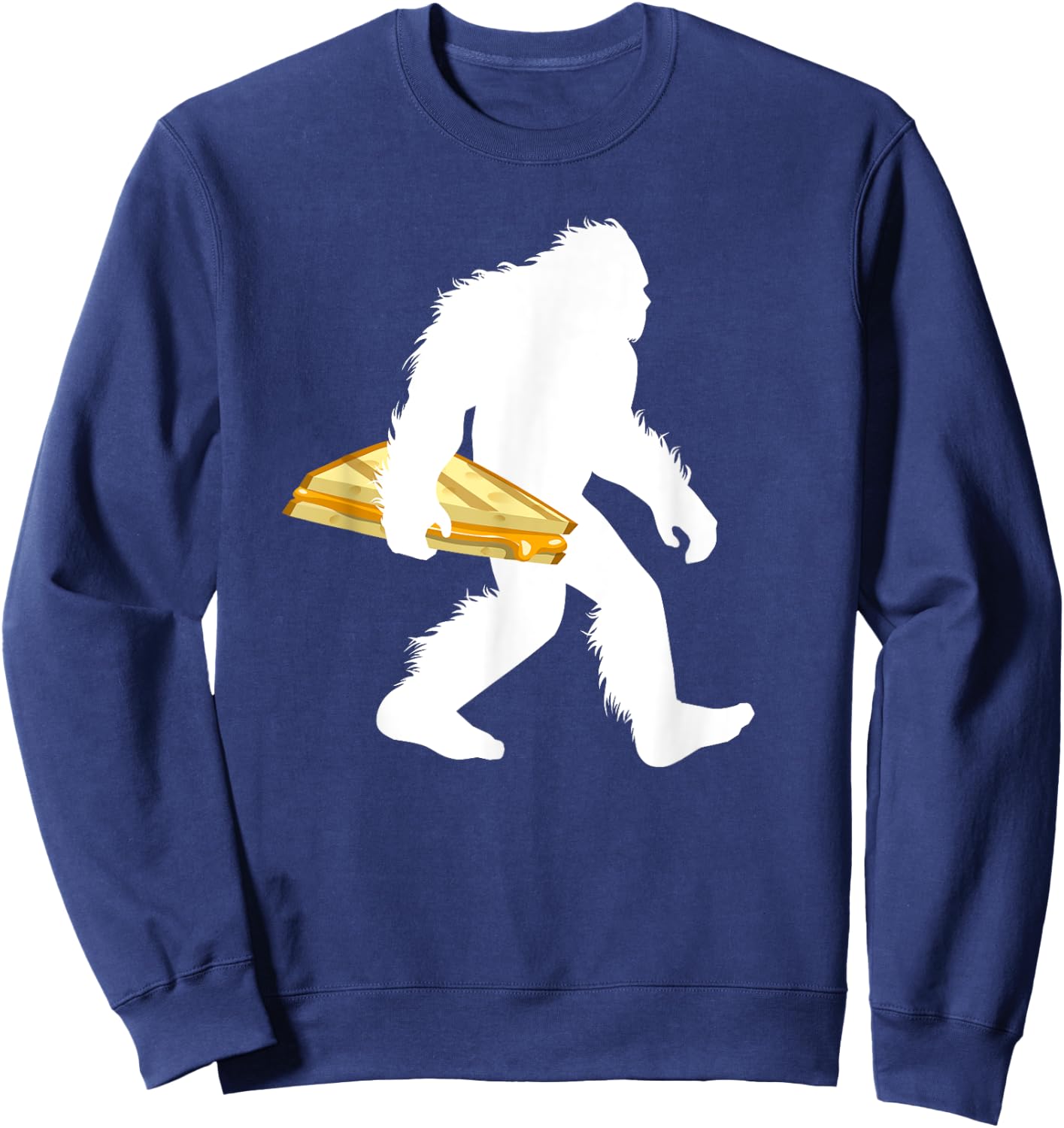Bigfoot With Grilled Cheese Sasquatch Sandwich Sweatshirt - Sweatshirt | Navy