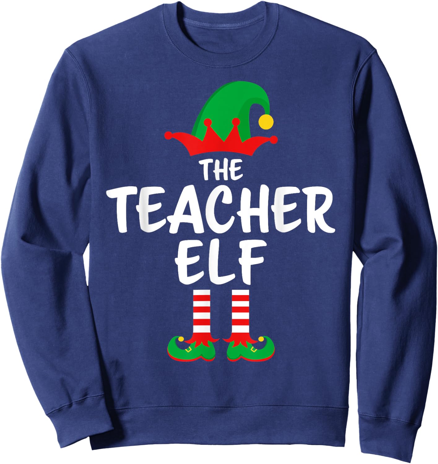 The Teacher Elf Matching Family Christmas Sweatshirt - Sweatshirt | Navy