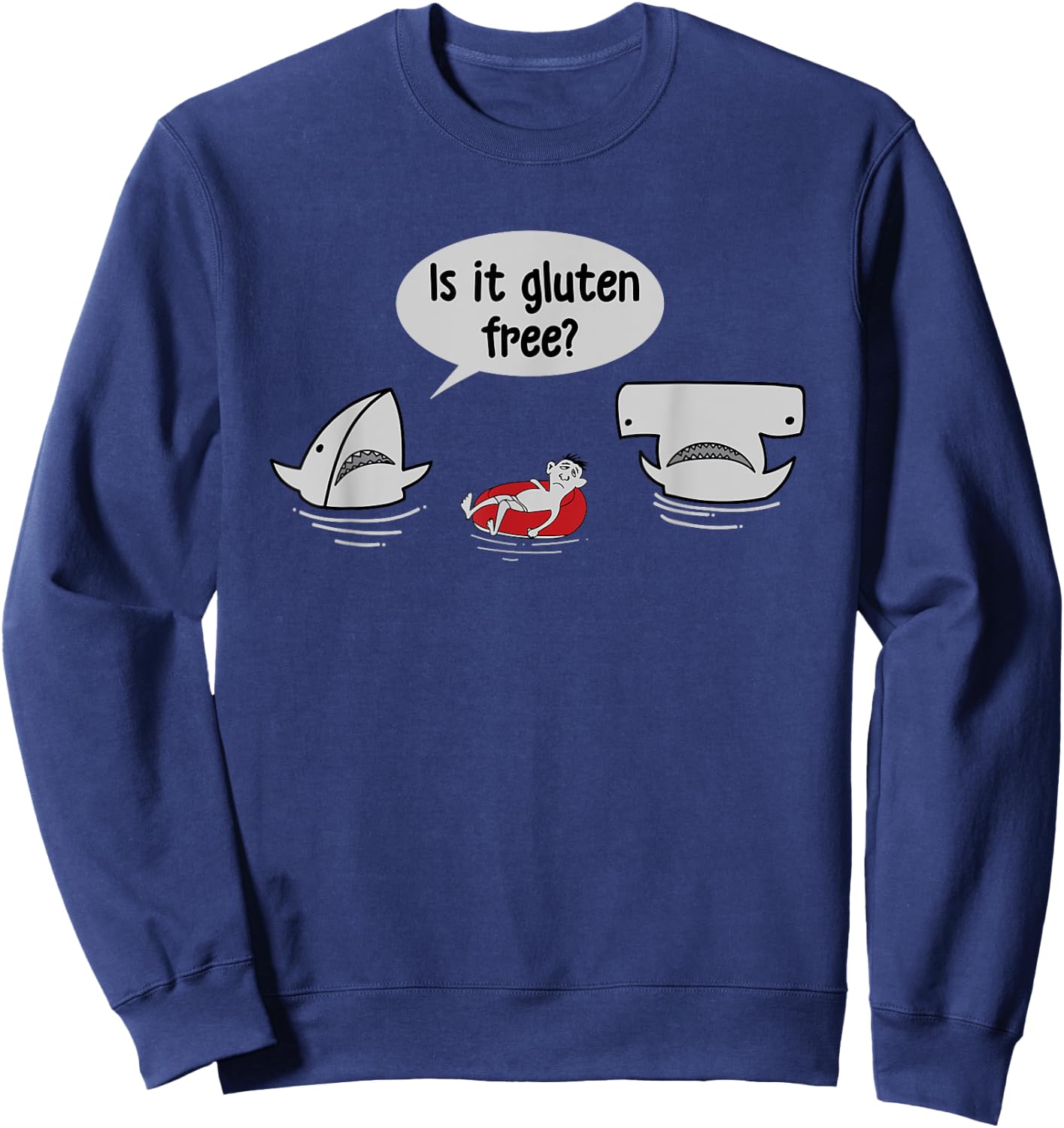 Is This Gluten Free Funny Shark Snack Marine Biologist Sweatshirt - Sweatshirt | Navy