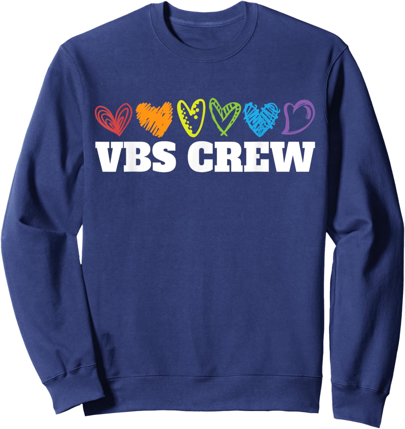 VBS Crew Hearts Vacation Bible School Squad Bible Study Sweatshirt - Sweatshirt | Navy