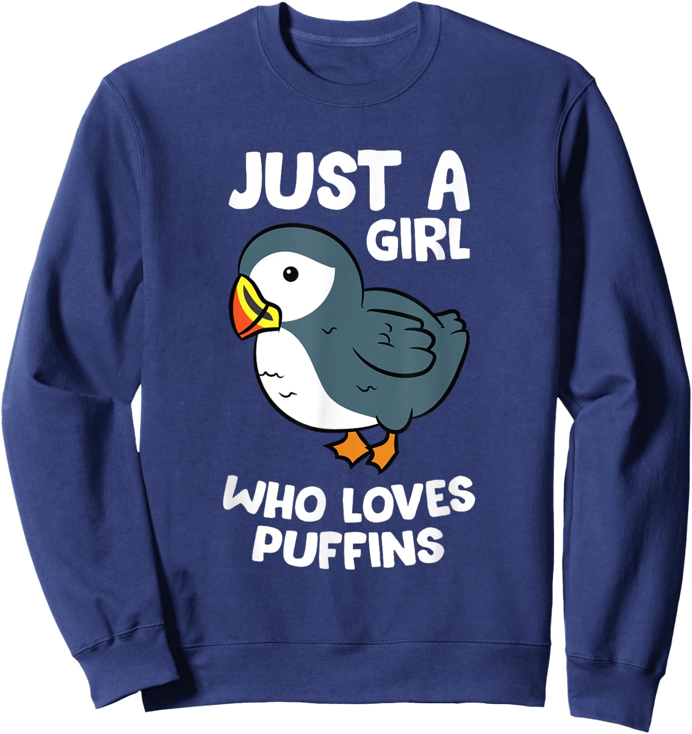 Just a Girl Who Loves Puffins Iceland Seabird Love Puffins Sweatshirt - Sweatshirt | Navy