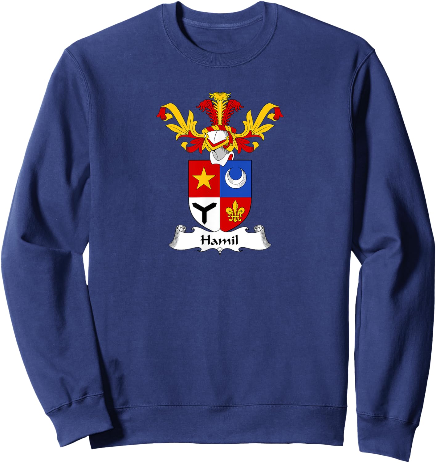 Hamil Coat of Arms - Family Crest Sweatshirt - Sweatshirt | Navy