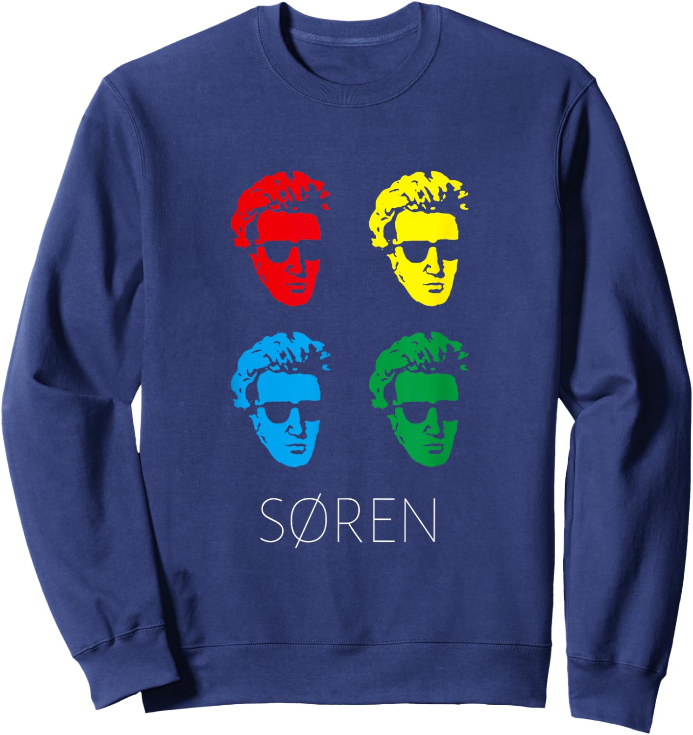 Soren Kierkegaard Pop Art Philosopher Sweatshirt - Sweatshirt | Navy