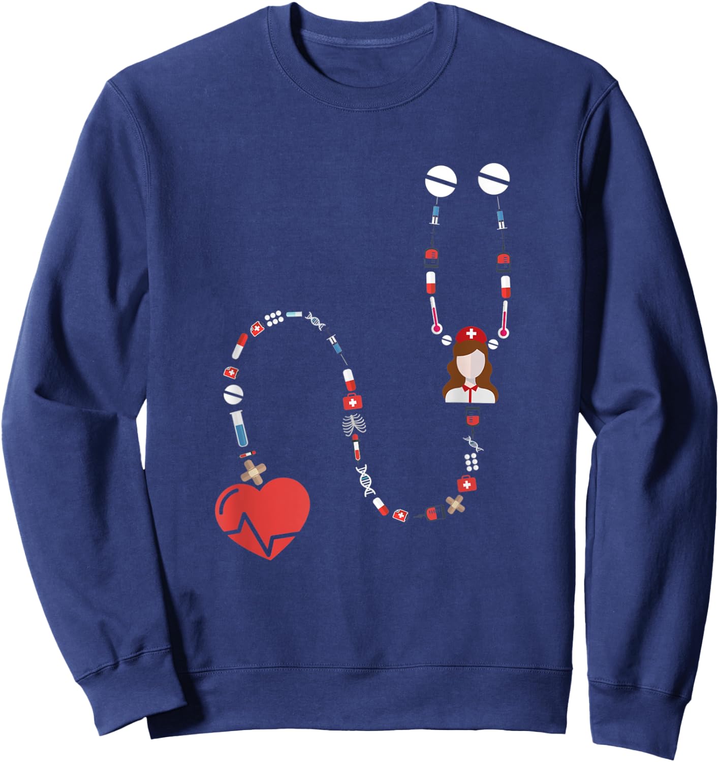 Love Nursing Student Medical School Nurse Sweatshirt - Sweatshirt | Navy