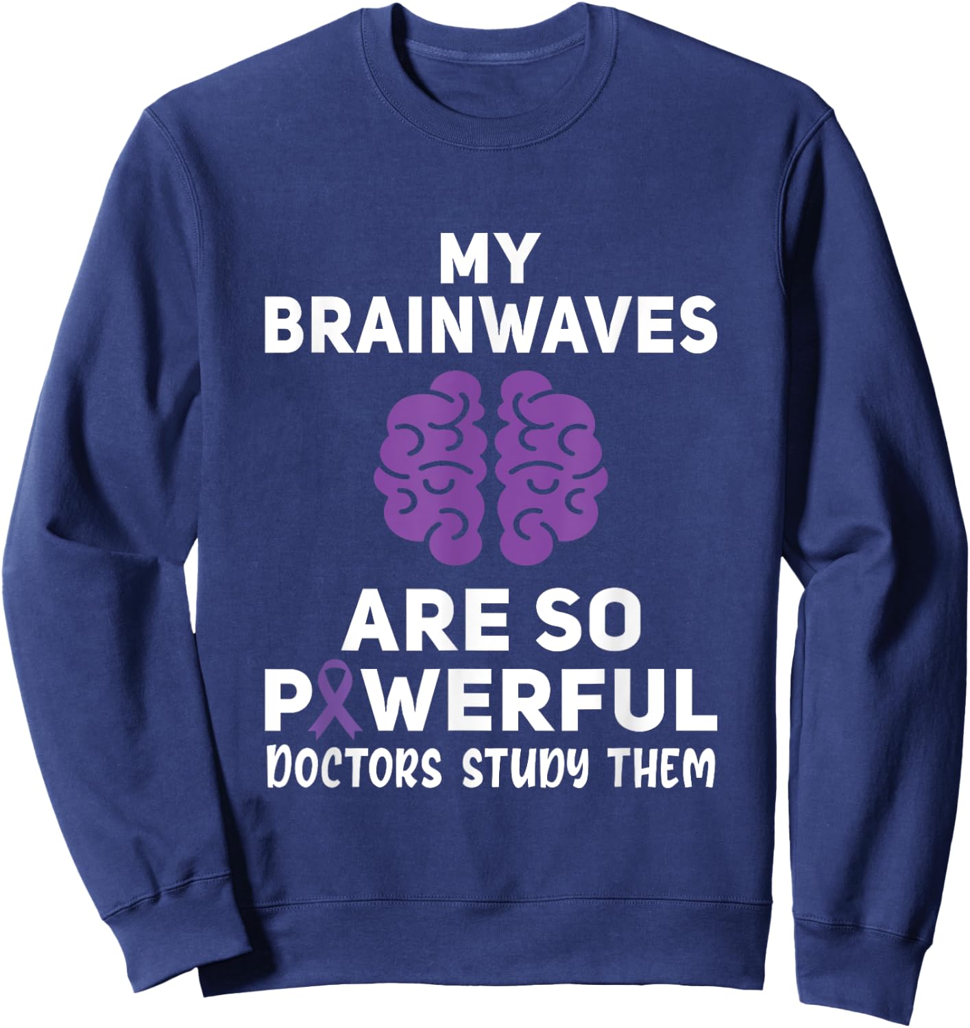 For purple Ribbon Warrior & Supporters - Epilepsy Awareness Sweatshirt - Sweatshirt | Navy