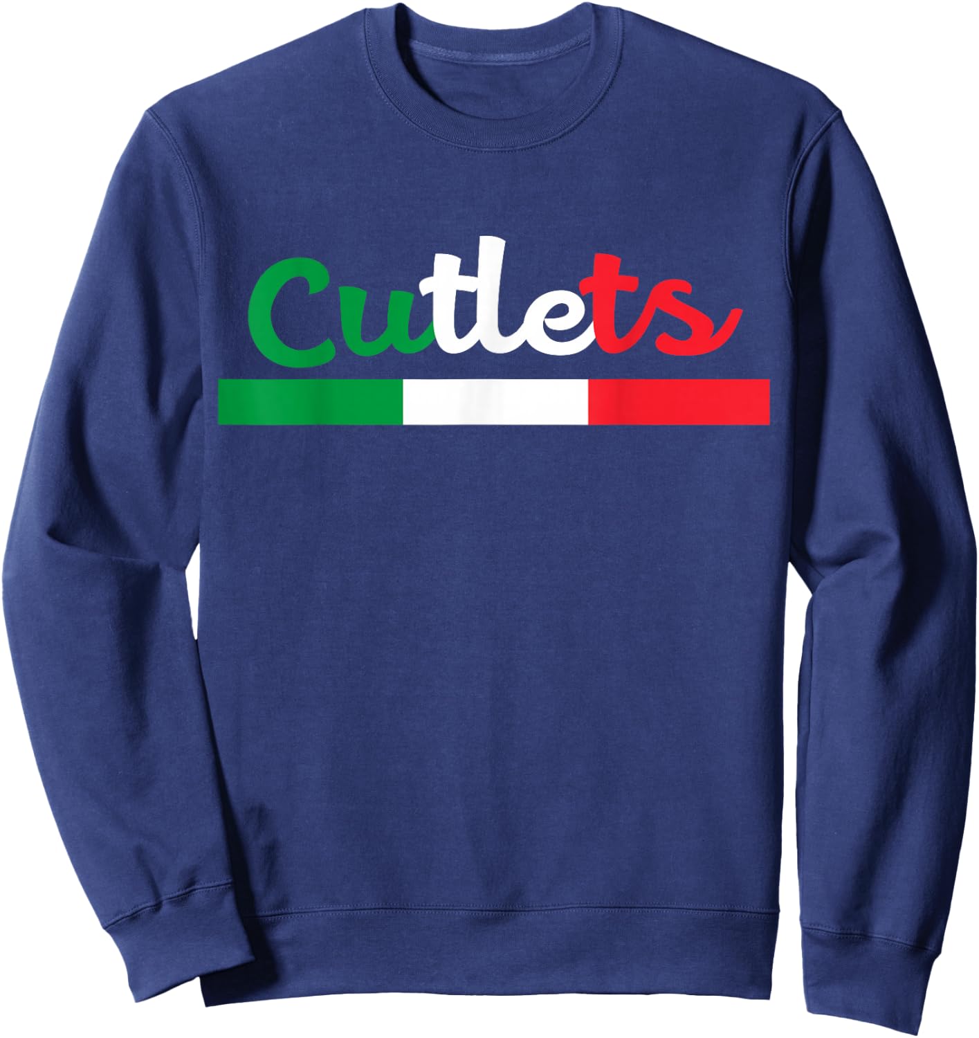 Cutlets Funny Italian Flag Football Design Sweatshirt - Sweatshirt | Navy
