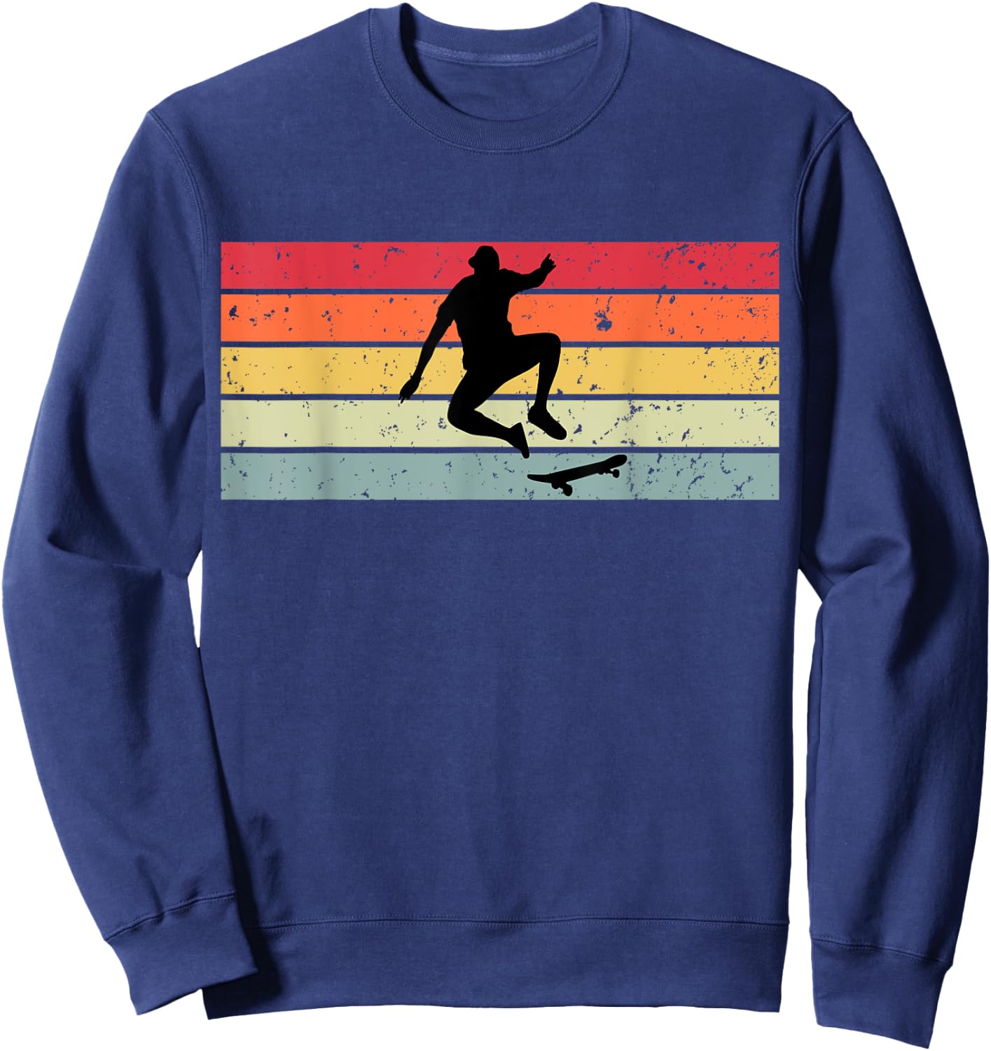 Skaters Having Fun Retro Sunset Skateboard Gift Teen Skaters Sweatshirt - Sweatshirt | Navy