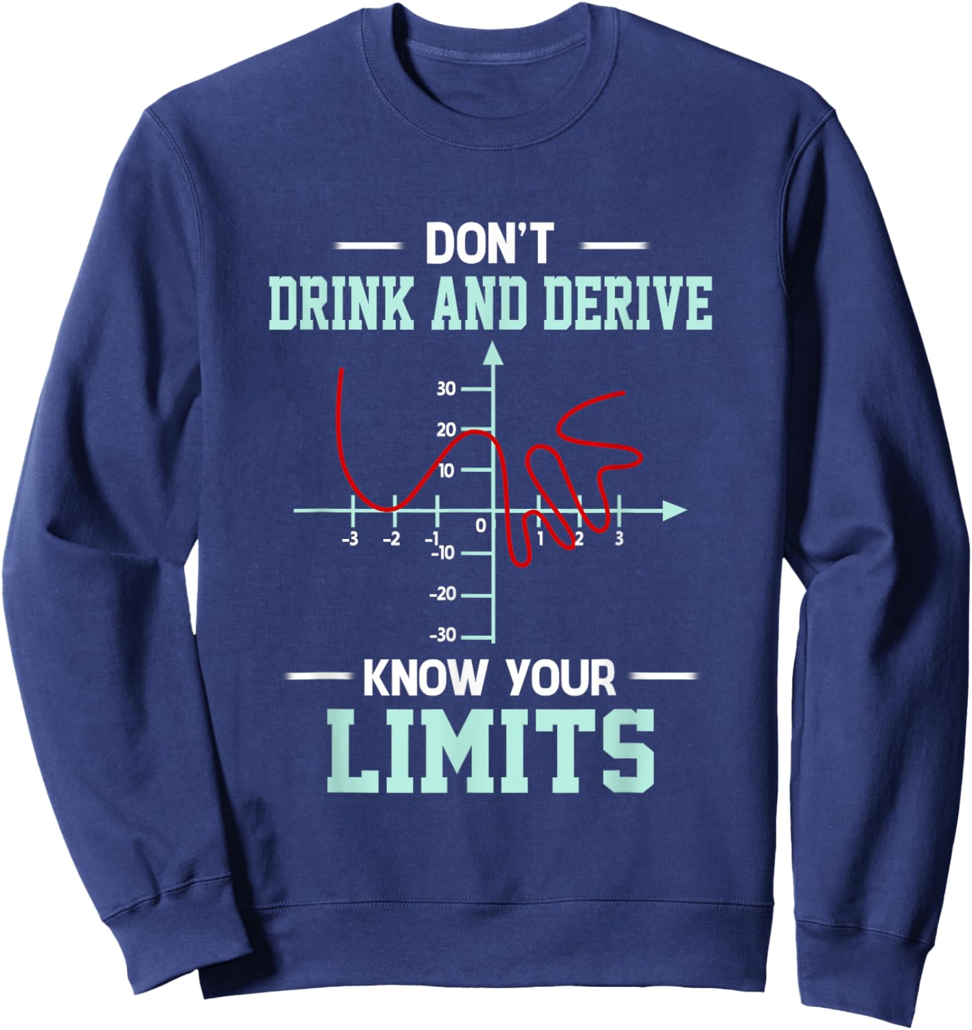 Dont Drink And Derive - Know Your Limit Mathematical Graphs Sweatshirt - Sweatshirt | Navy