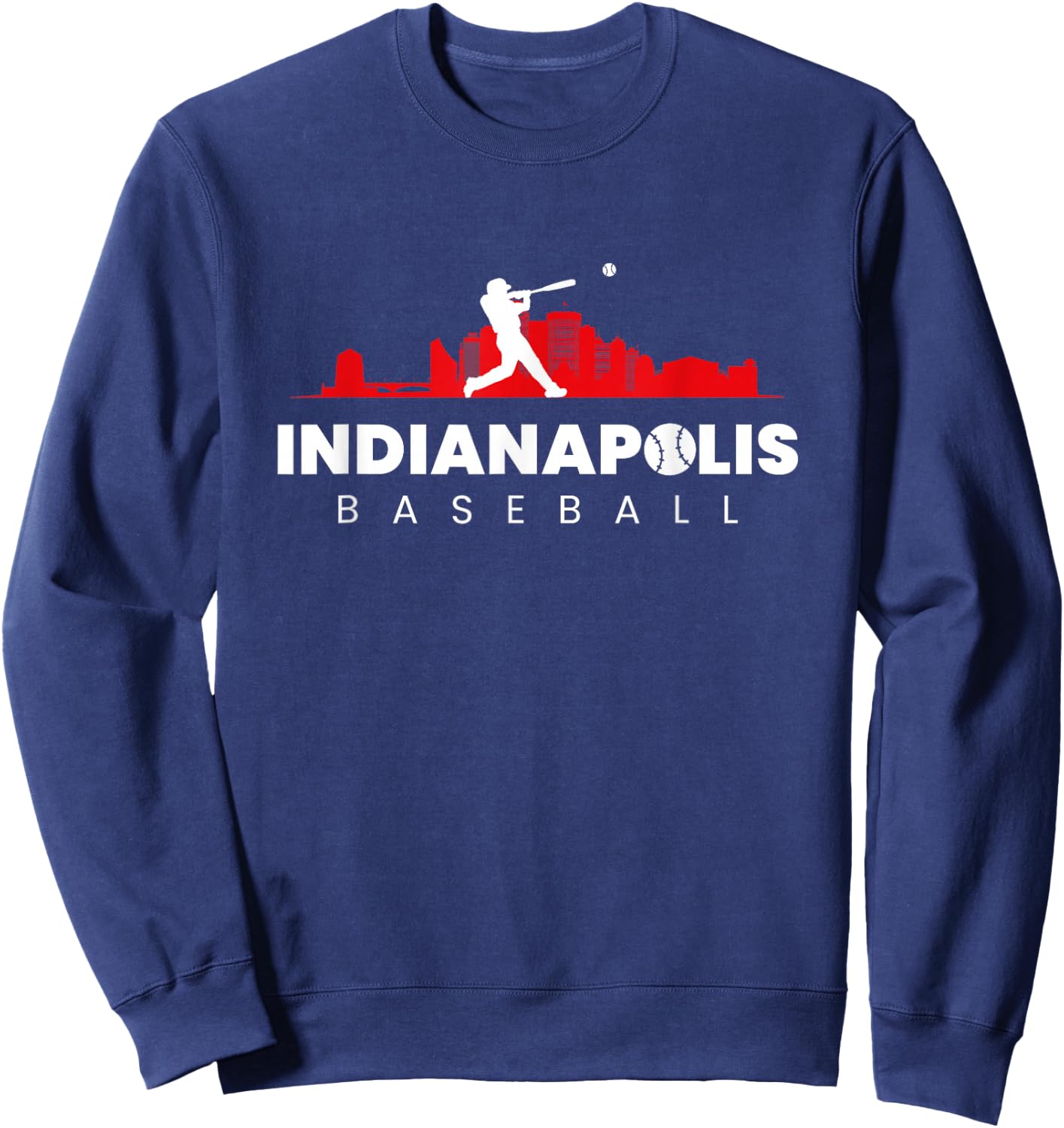 Indianapolis Baseball Vintage Minimal Retro Baseball Lover Sweatshirt - Sweatshirt | Navy