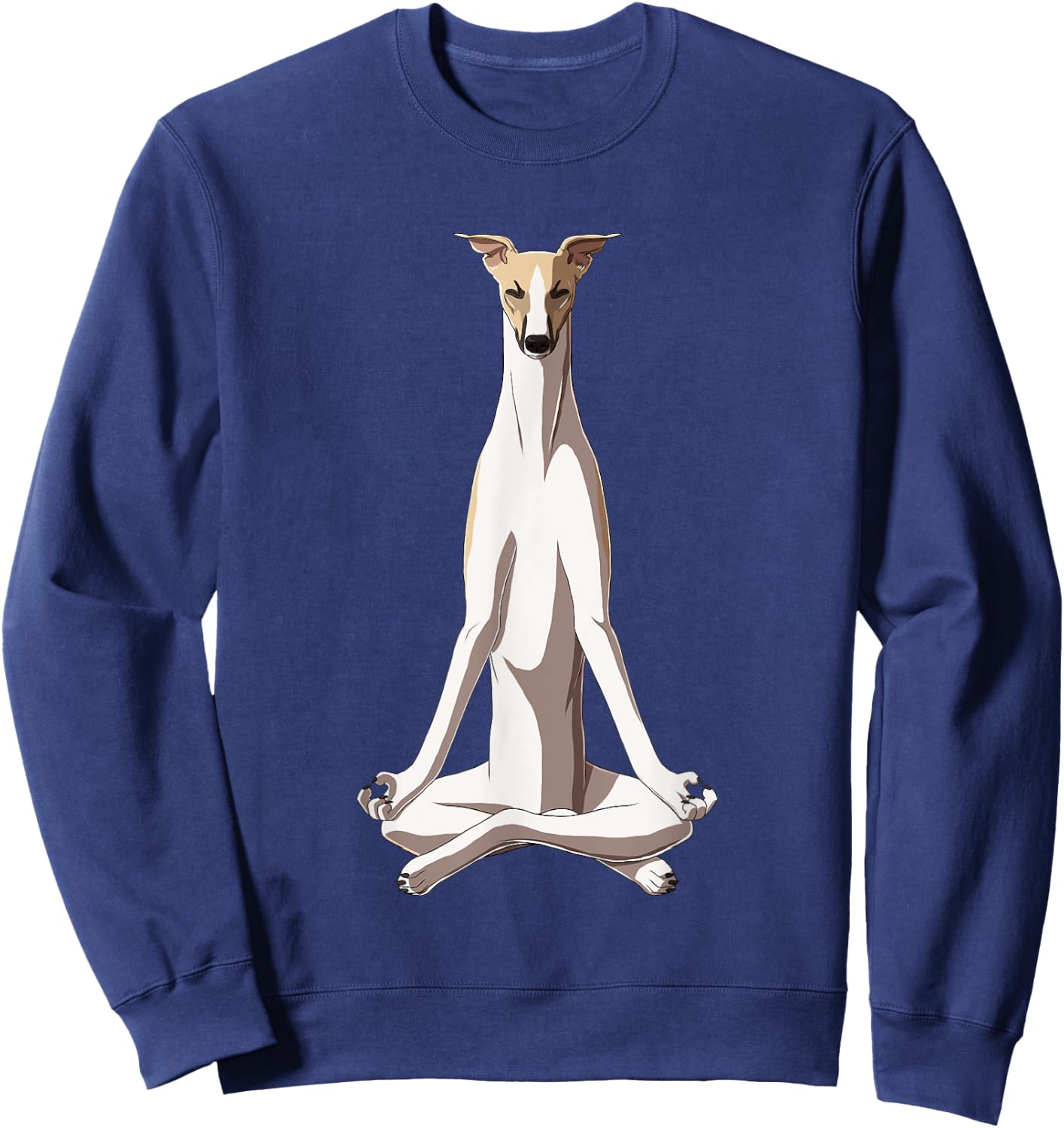 Funny Yoga Dog Whippet Men Women Girls Kids Sweatshirt - Sweatshirt | Navy