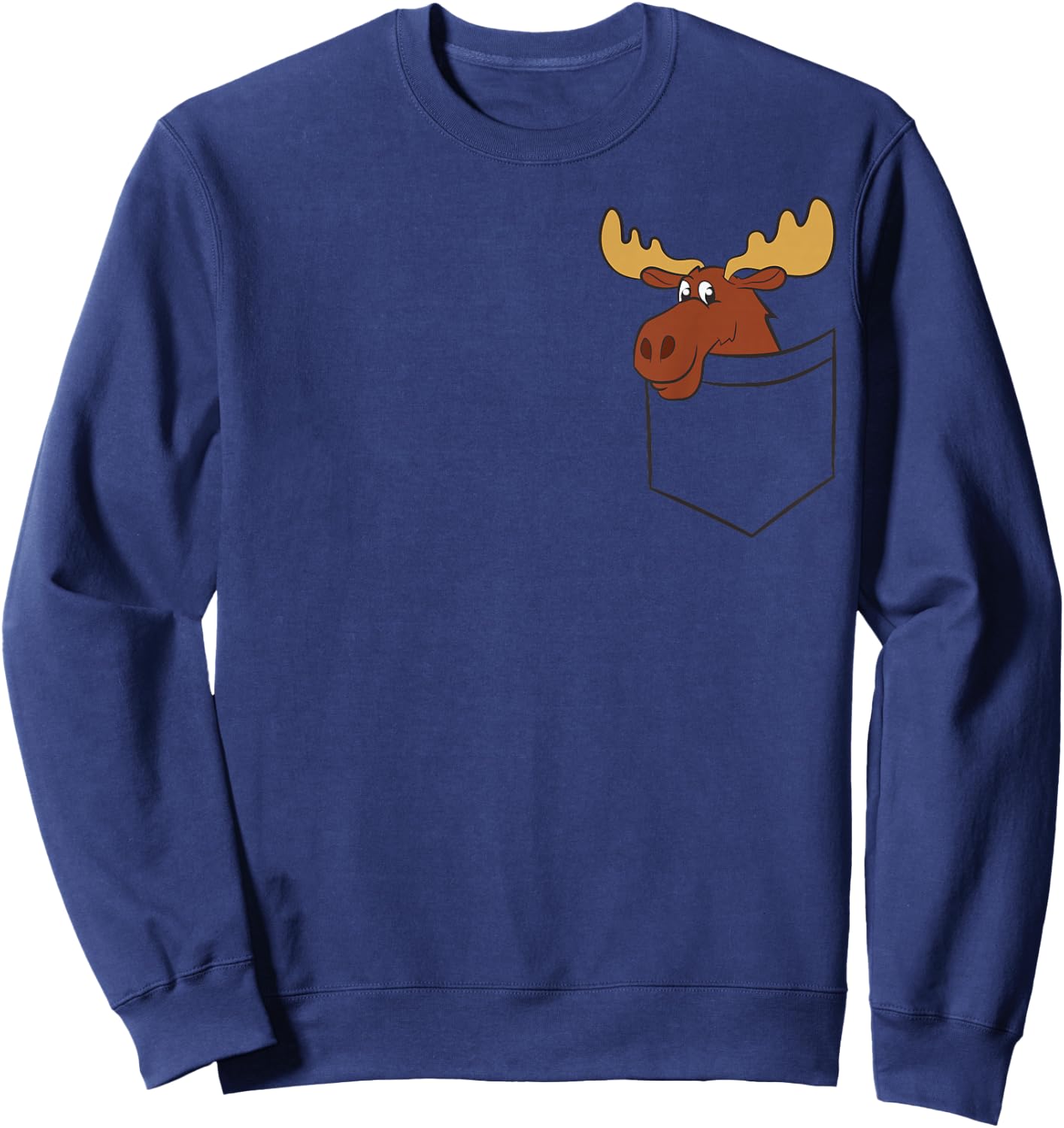 Funny Moose In The Pocket Elk Canadian Moose In Pocket Sweatshirt - Sweatshirt | Navy