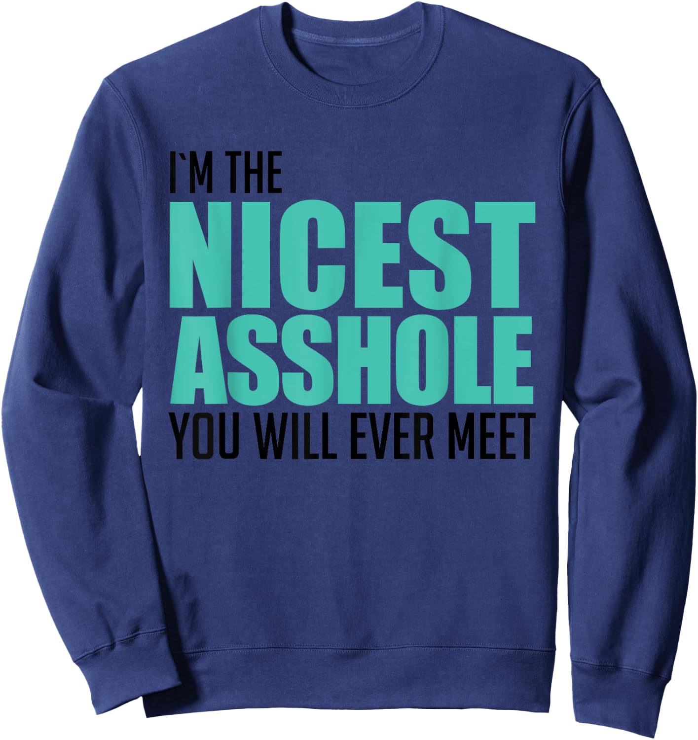 I'm The Nicest Asshole You'll Ever Meet Sarcastic Gift Sweatshirt - Sweatshirt | Navy