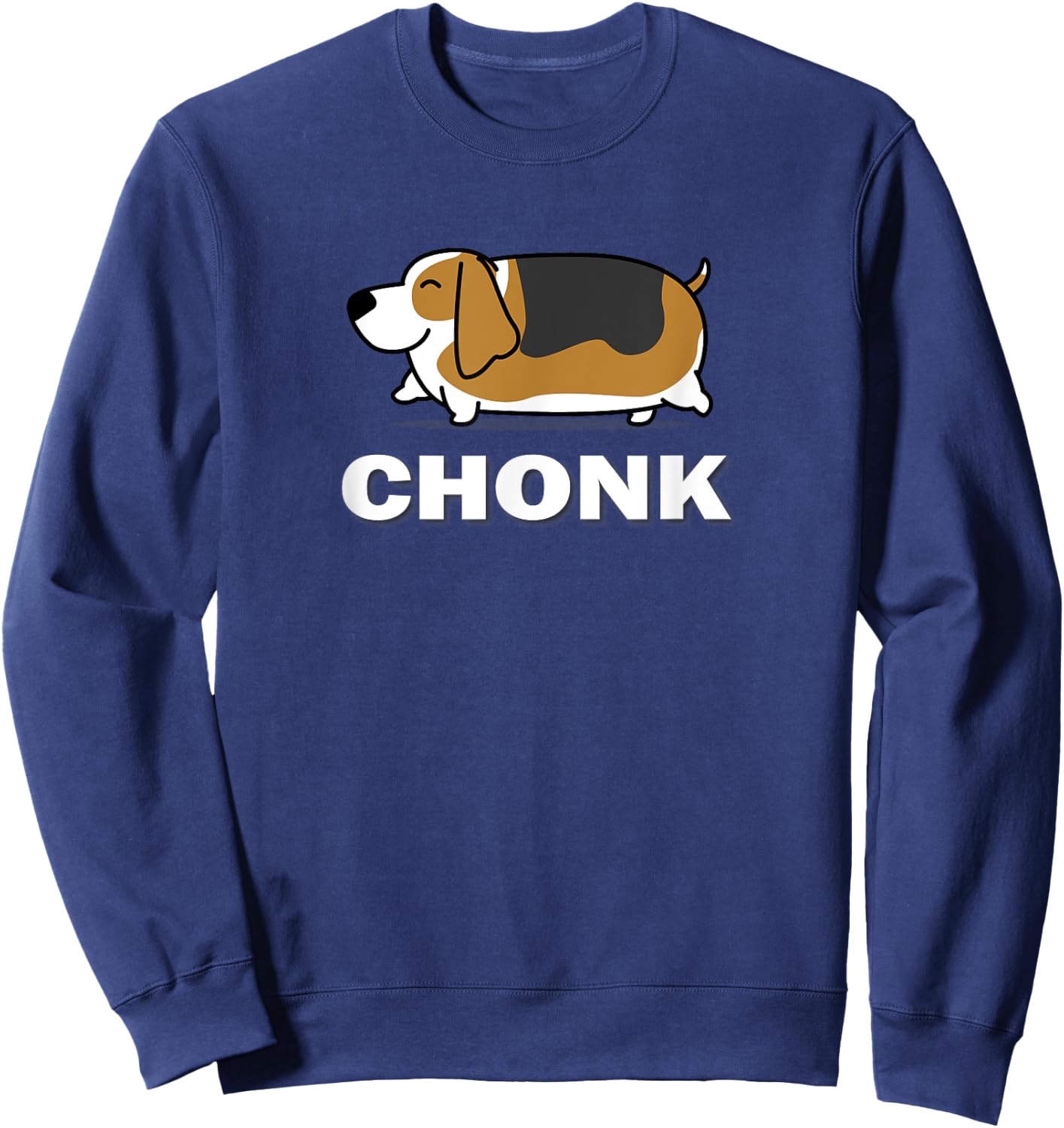 Kawaii Fat Chonk Chonky Kids Basset Hound Lover Sweatshirt - Sweatshirt | Navy