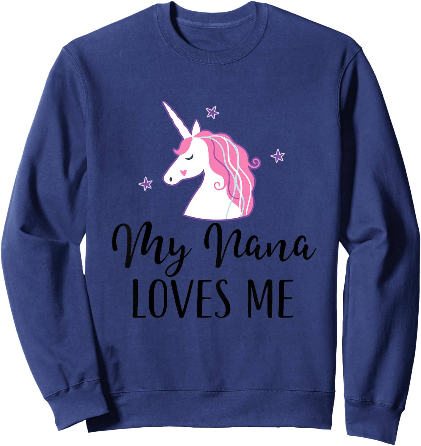 My Nana Loves Me Girl Unicorn Sweatshirt - Sweatshirt | Navy