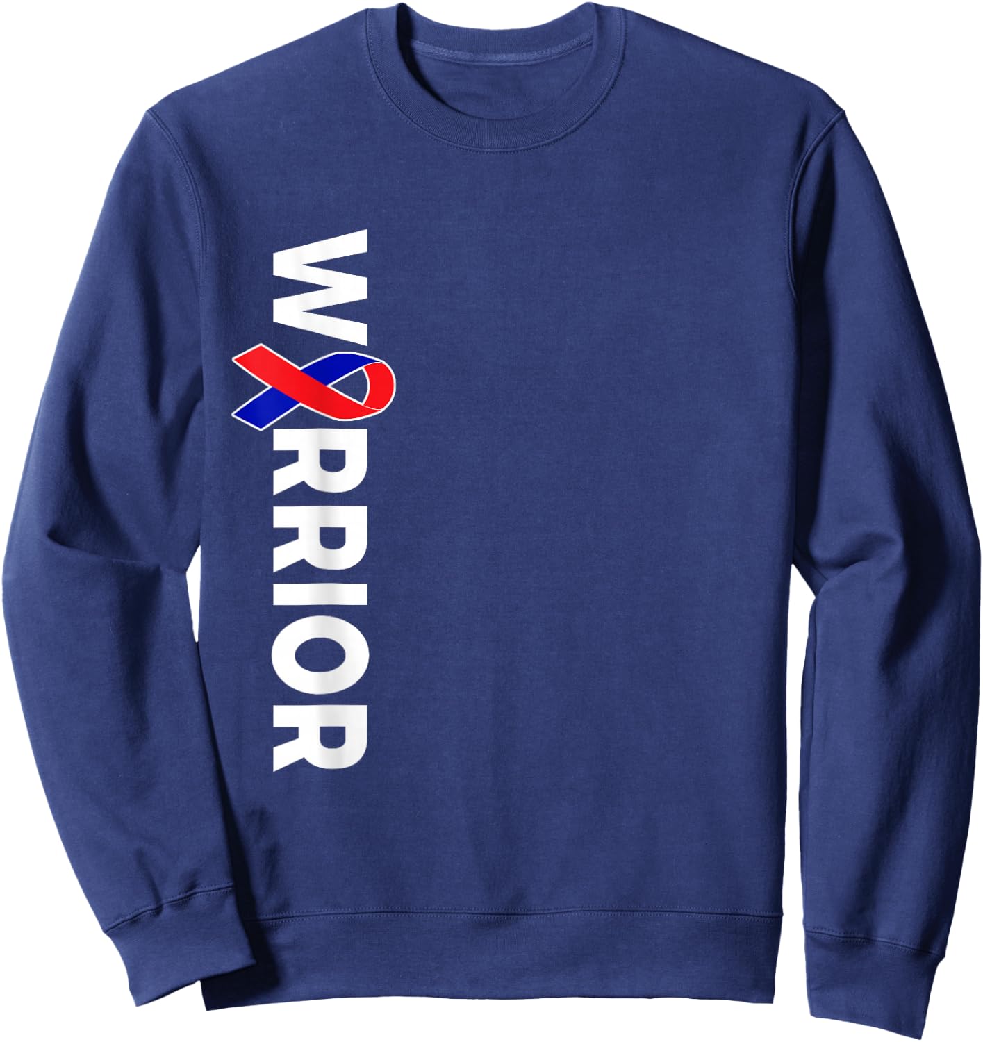 CHD Awareness Ribbon Warrior Congenital Heart Defect Sweatshirt - Sweatshirt | Navy