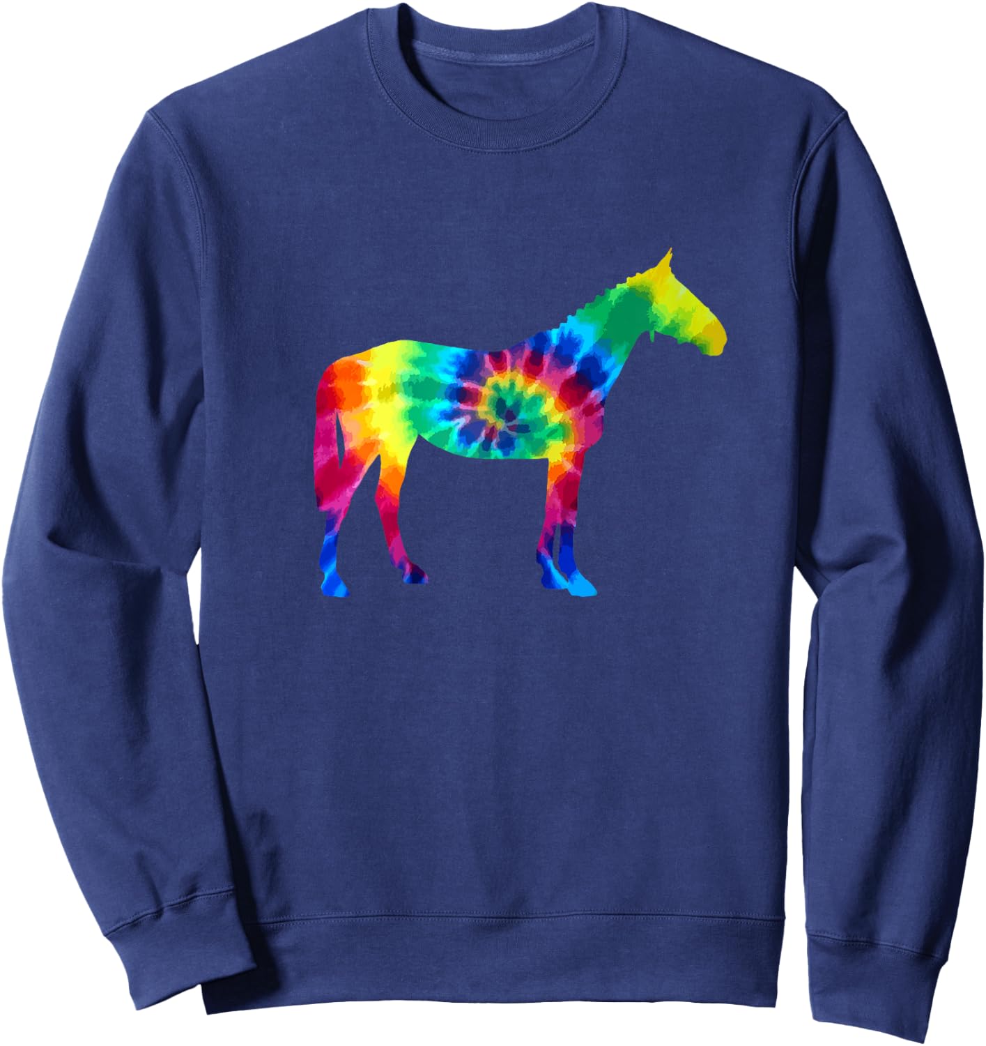 Horse Tie Dye Vintage Hippie Riding Rider Horses Sweatshirt - Sweatshirt | Navy