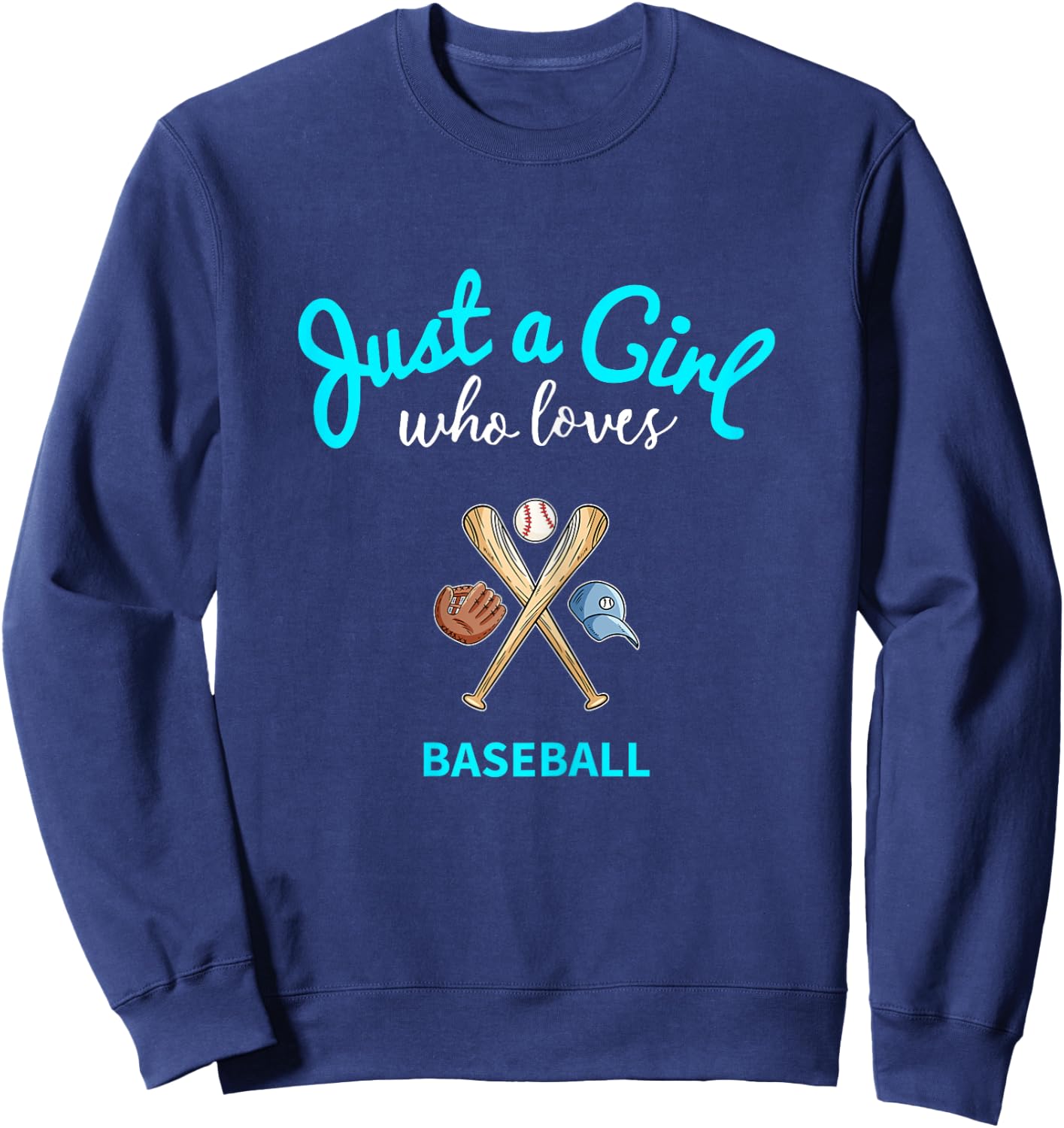 Baseball Shirt for Girls | Kids Baseball Sweatshirt - Sweatshirt | Navy