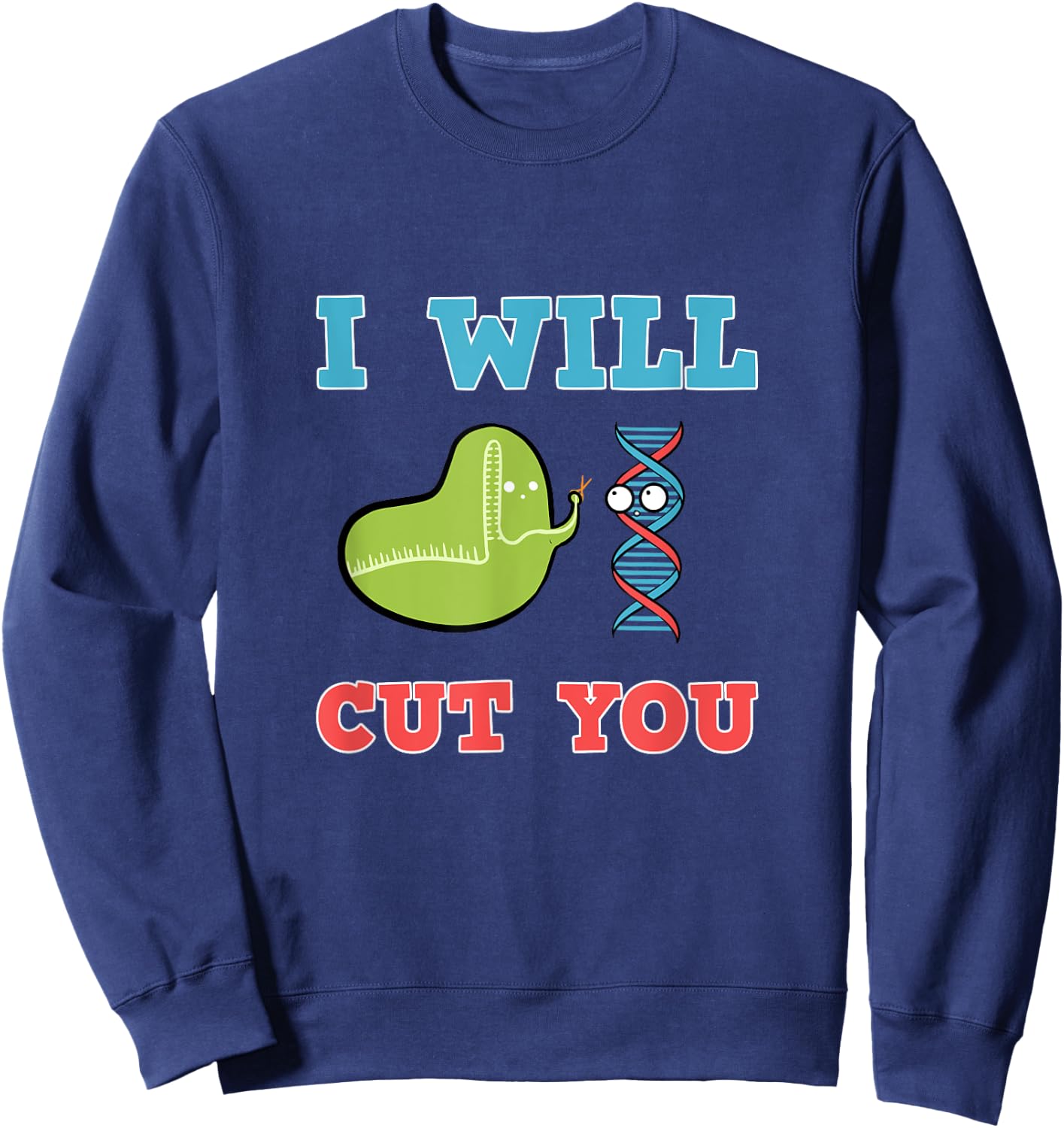Cool Crispr Gene Editing Cas 9 Bacterium DNA Biotechnology Sweatshirt - Sweatshirt | Navy