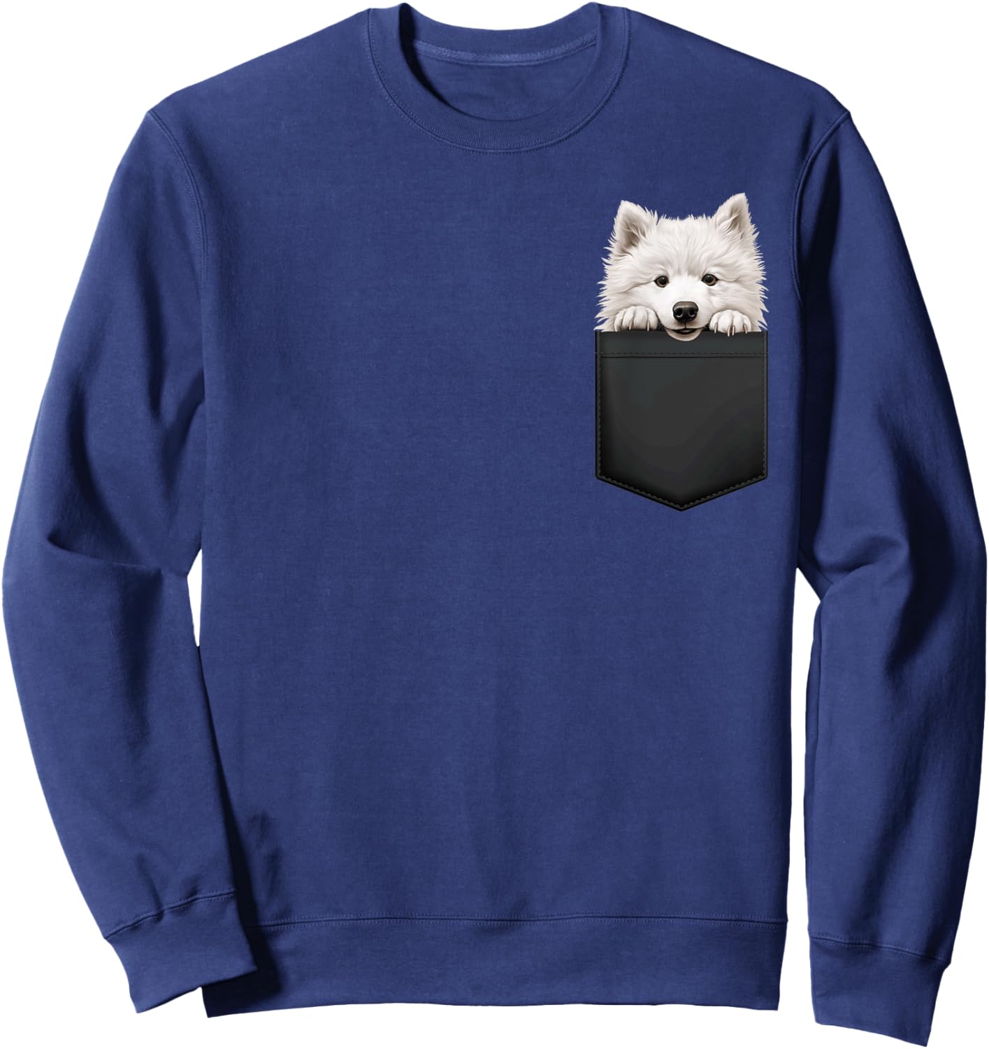 Funny Samoyed Puppy Dog In Pocket Cute Pet Lover Sweatshirt - Sweatshirt | Navy