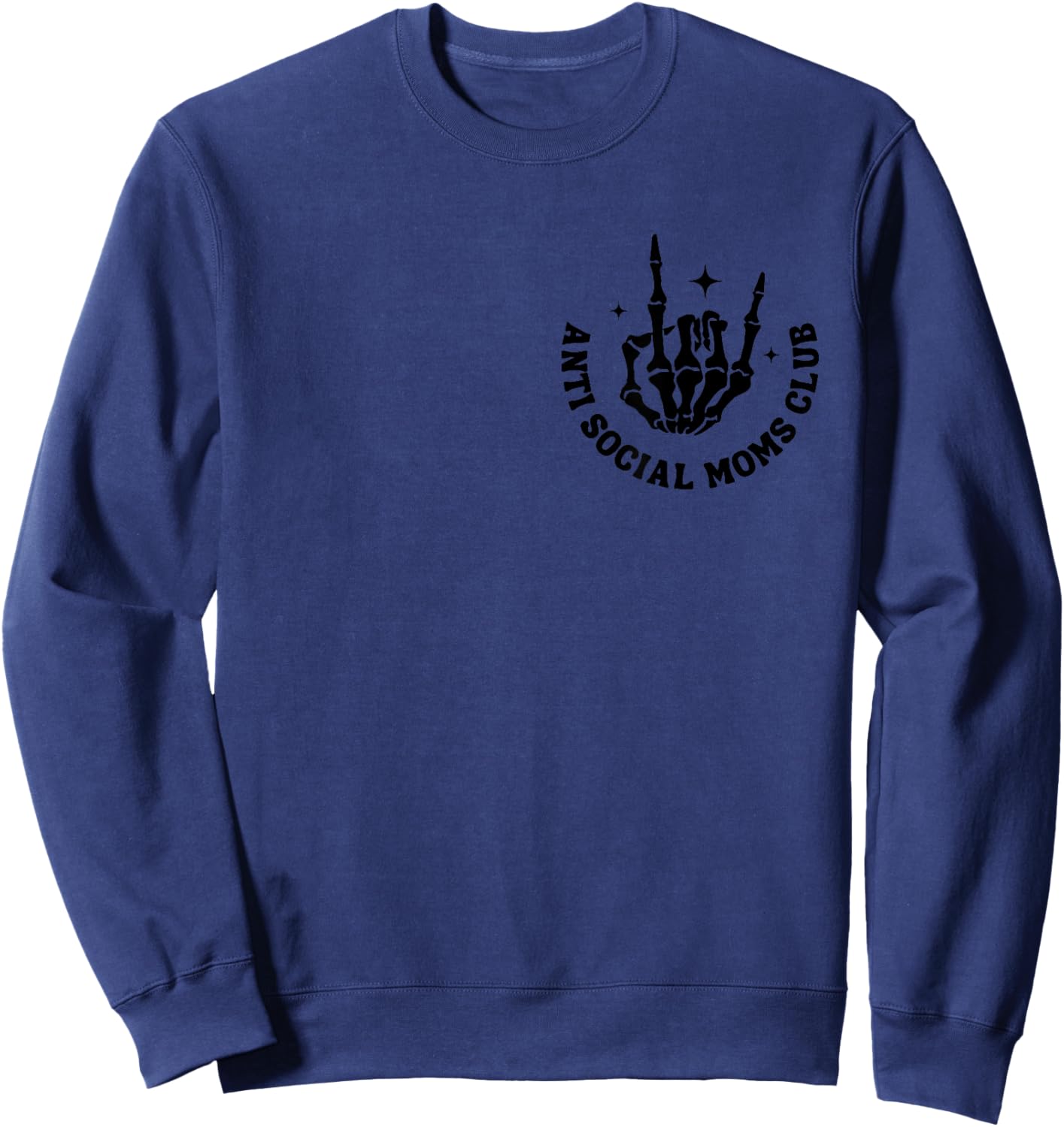 Anti Social Moms Club Groovy Funny Mom Life Mama Anxiety Sweatshirt - Sweatshirt | Navy
