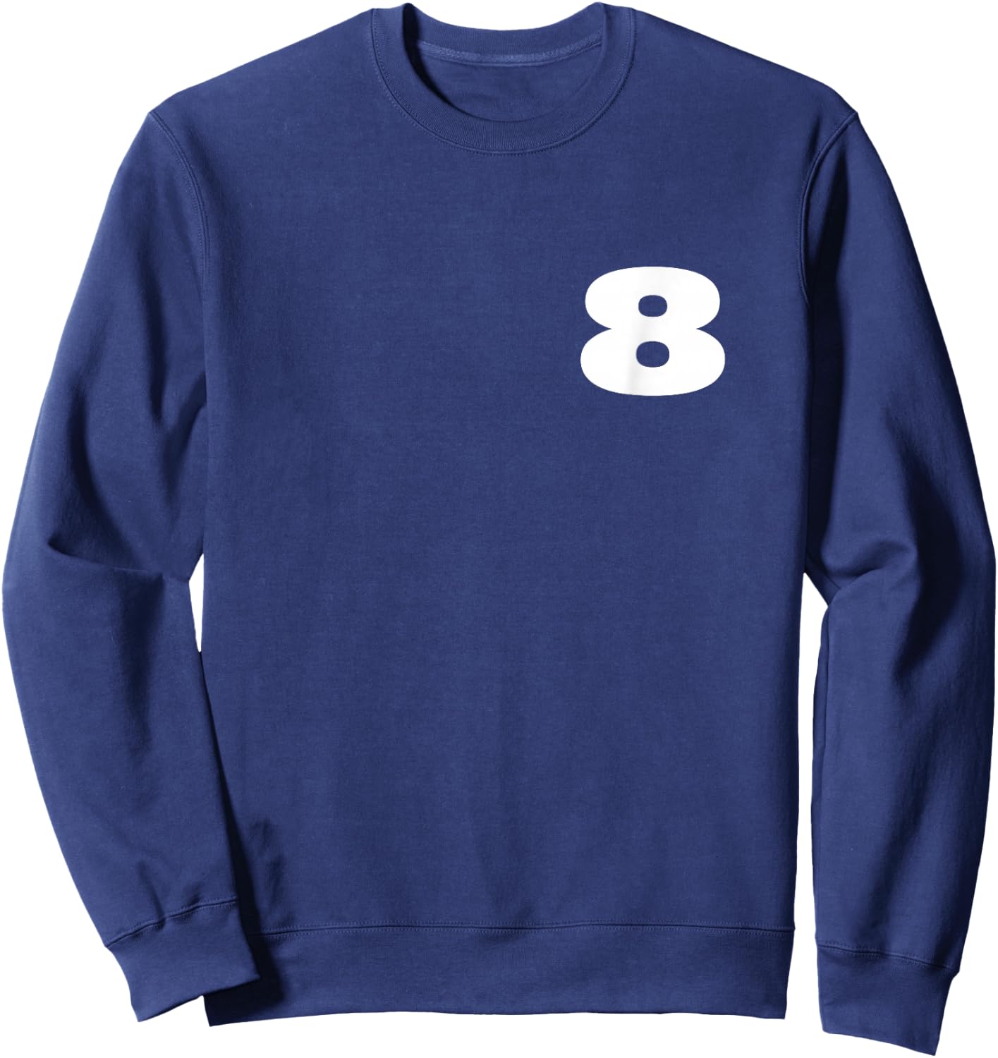 The Number 8 Eight Sports Team FRONT PRINT Matching Birthday Sweatshirt - Sweatshirt | Navy