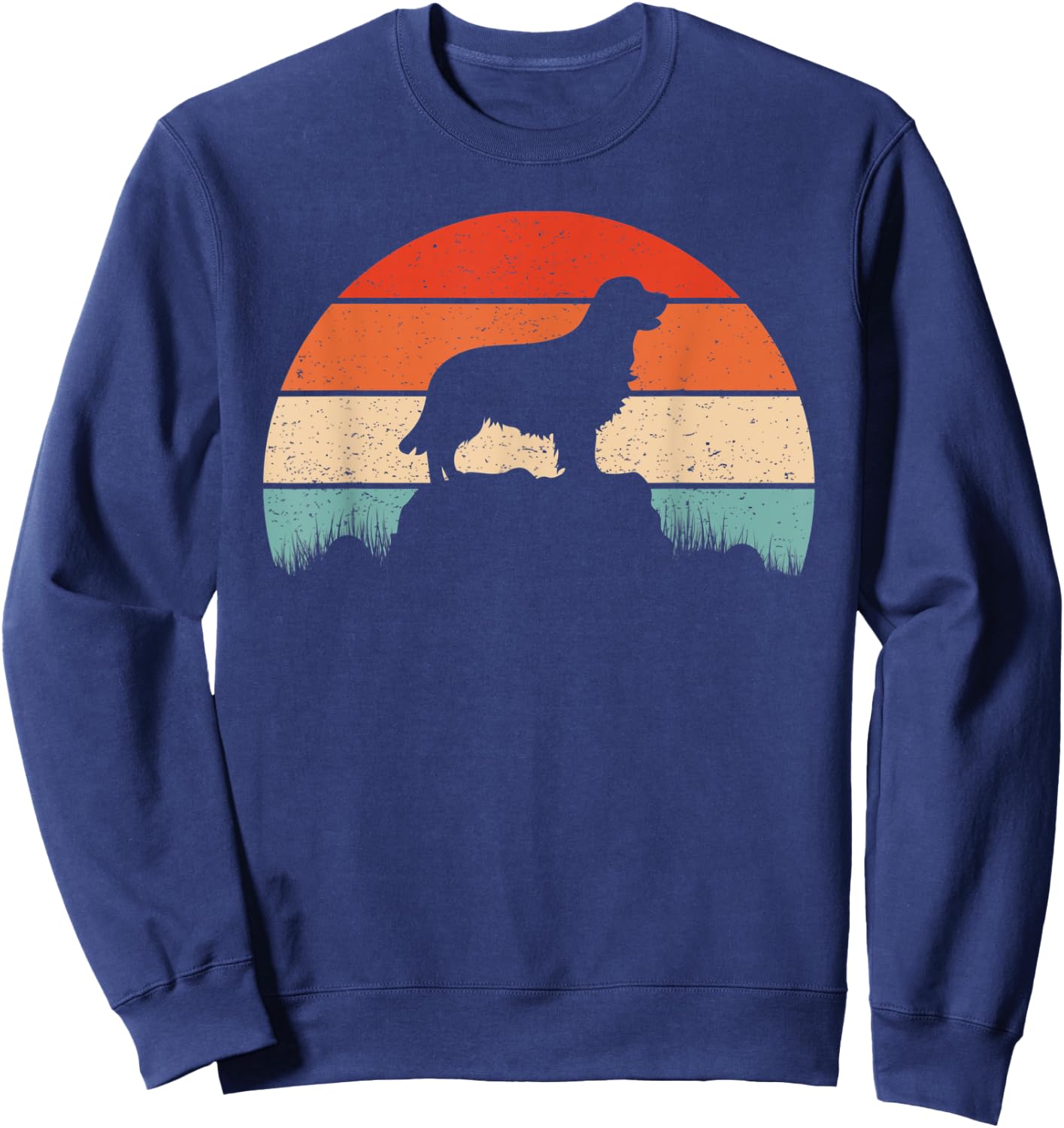 Golden Retriever Dog Retro Vintage Sunset Gift Men Sweatshirt - Sweatshirt | Navy