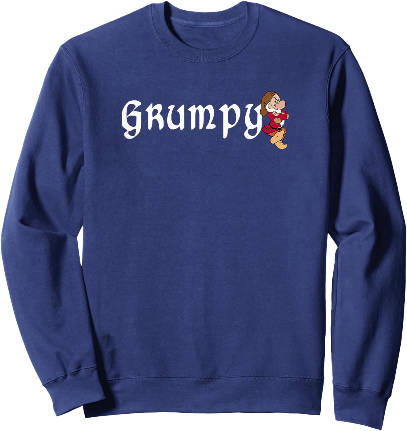 Disney Snow White Grumpy Leaning On Name Banner Small Sweatshirt - Sweatshirt | Navy