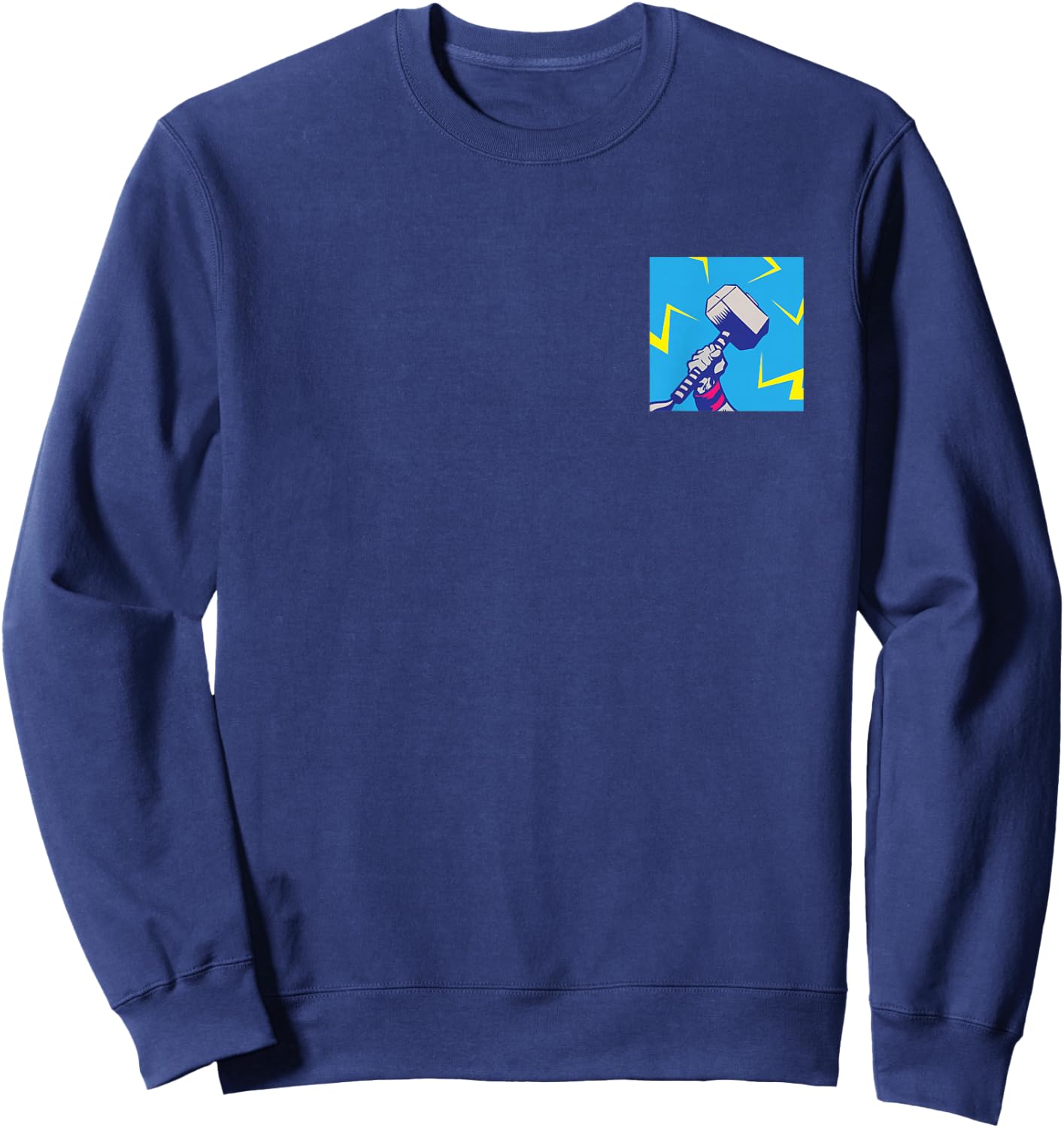 Marvel Thor Mjolnir Hammer Lightning Retro Sweatshirt - Sweatshirt | Navy