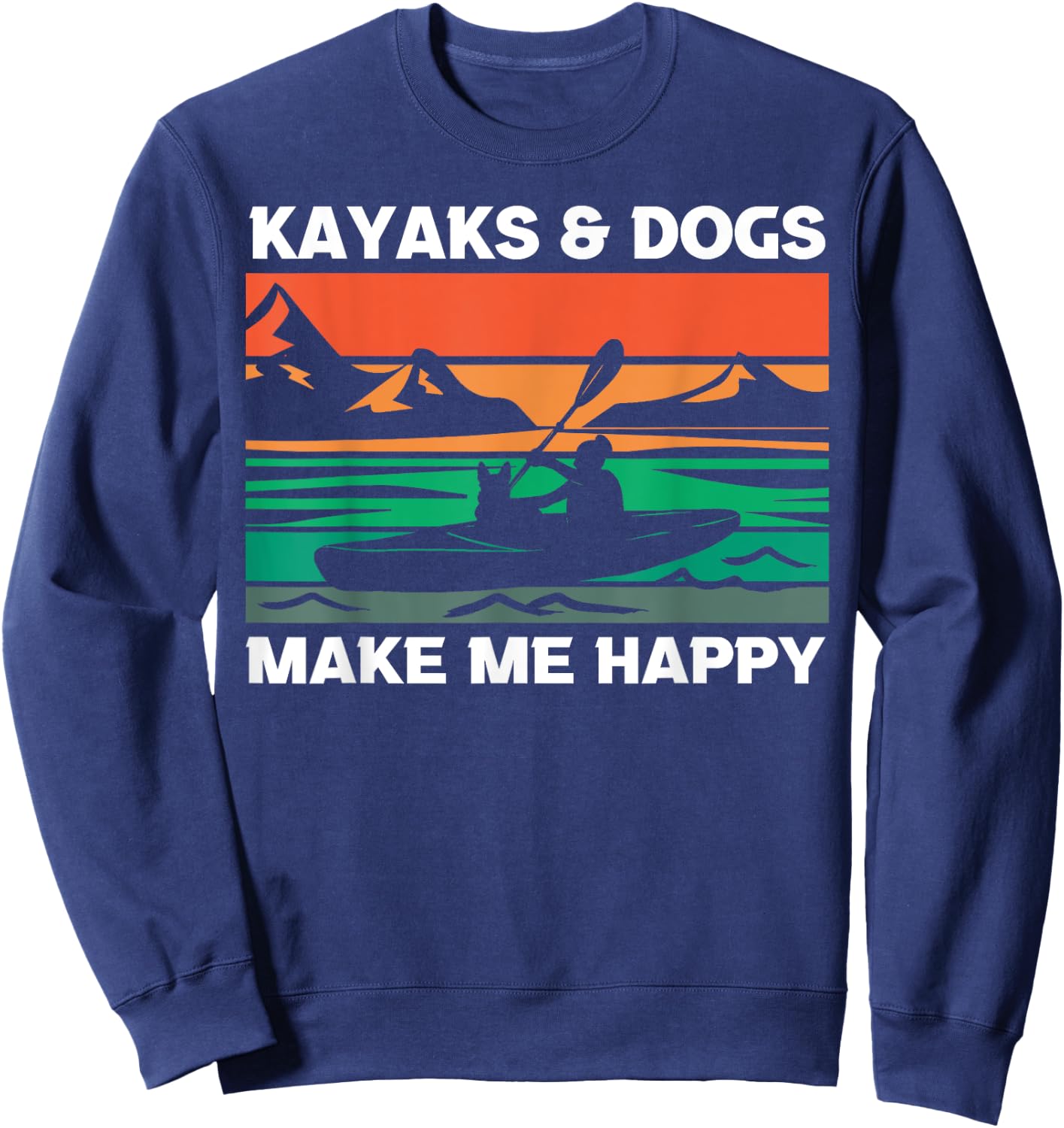 Kayaking Kayaks And Dogs Sweatshirt - Sweatshirt | Navy