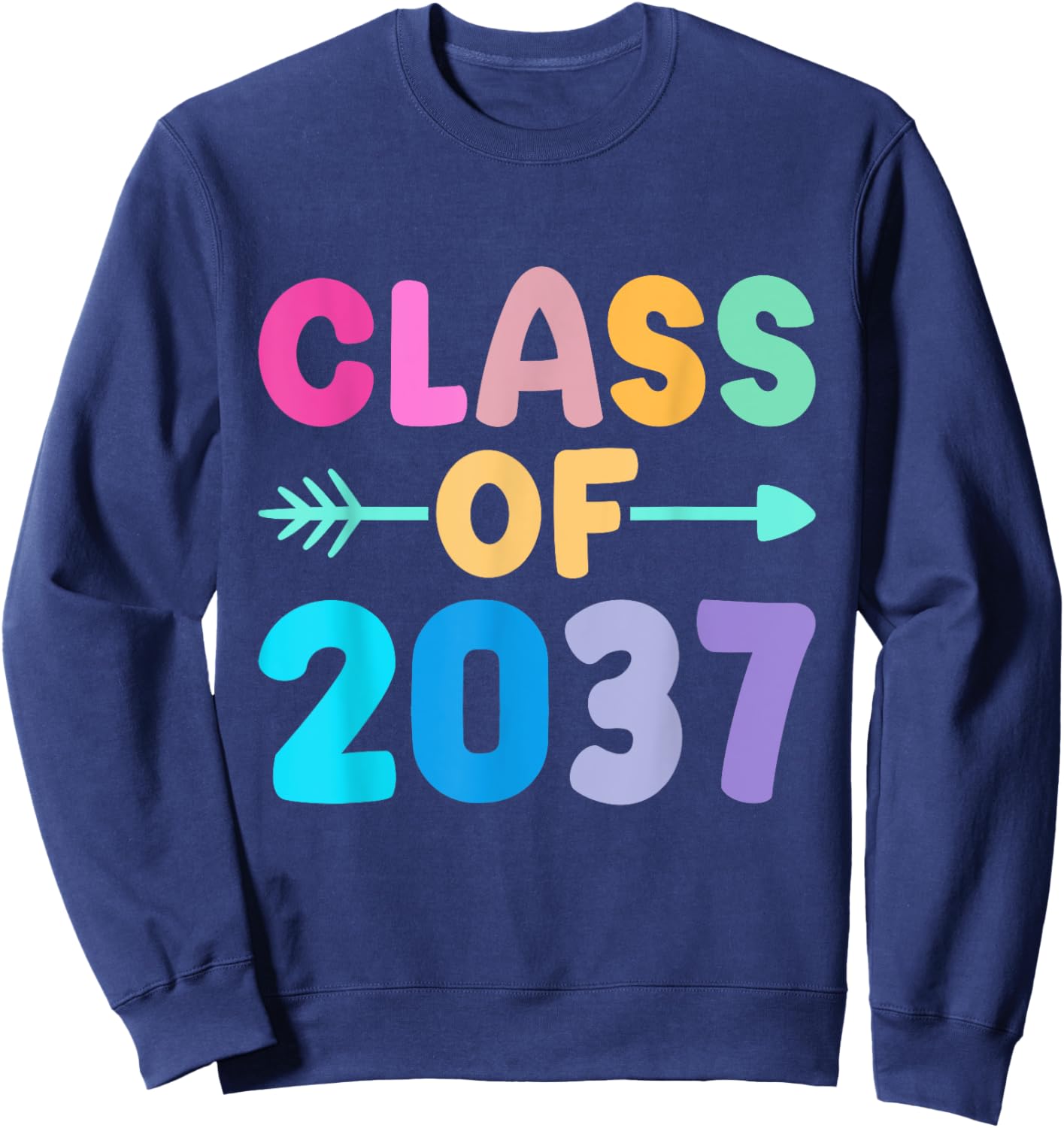 Class of 2037 grow with me kindergarten to graduate Sweatshirt - Sweatshirt | Navy