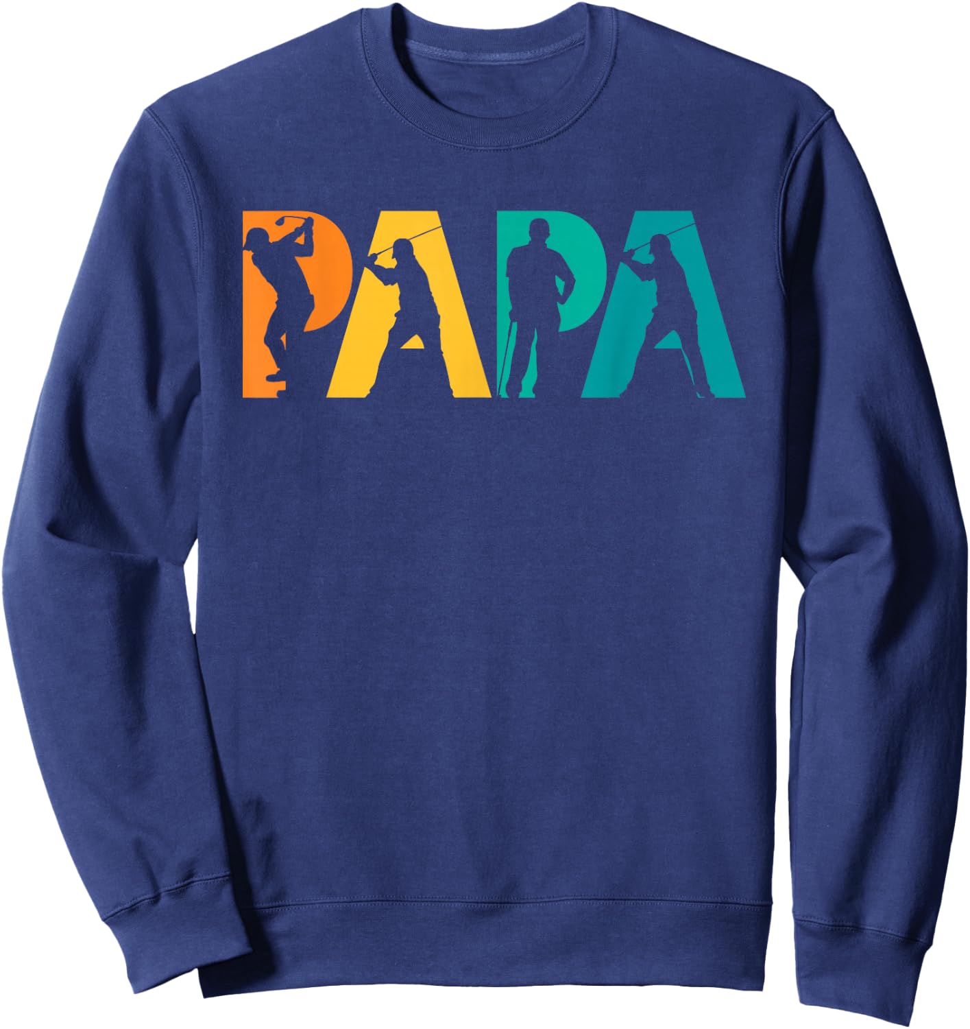 Papa Golf Gift Father, Grandfather- Playing Golf Papa Sweatshirt - Sweatshirt | Navy