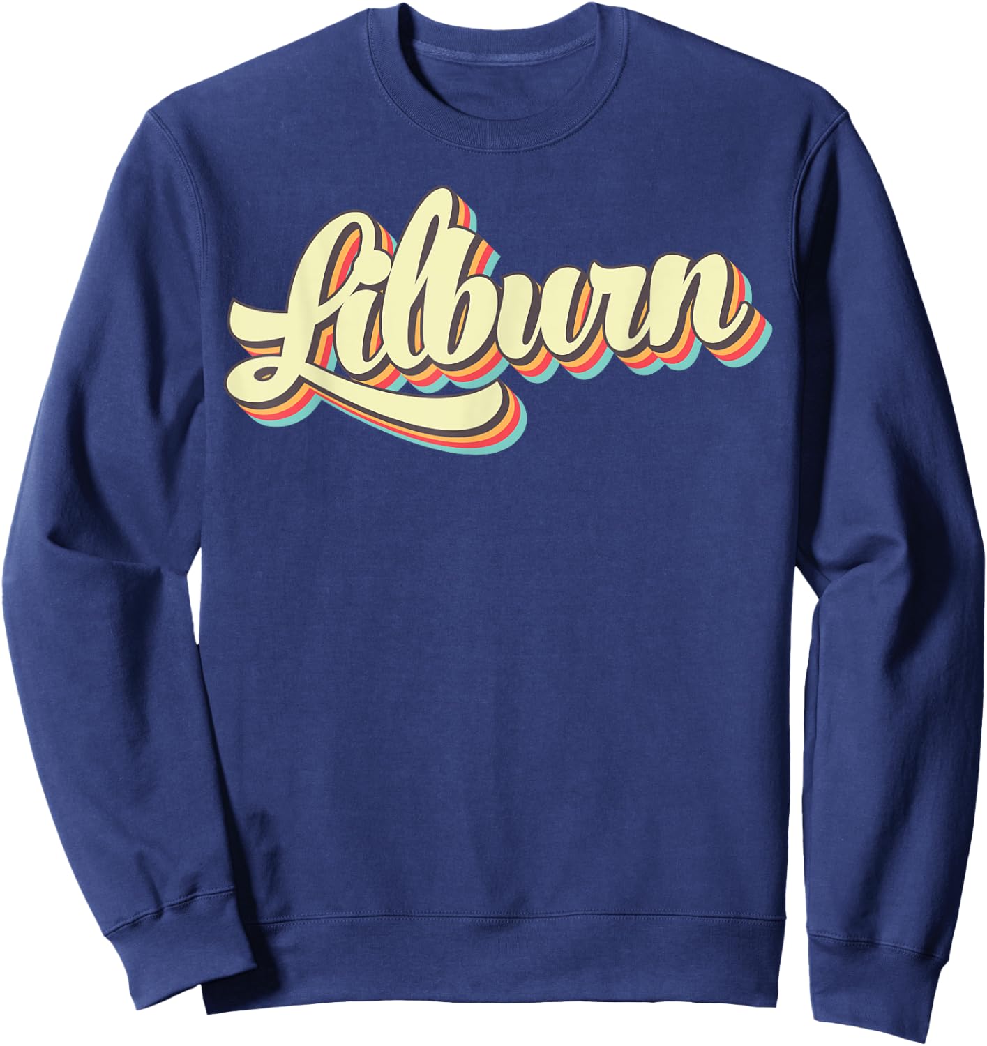Lilburn Retro Art Baseball Font Vintage Sweatshirt - Sweatshirt | Navy