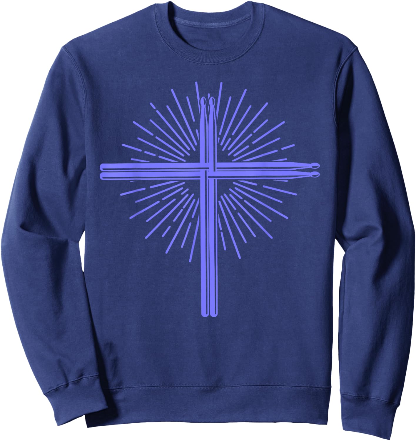 Cool Drumsticks Christian Cross Drummer Gift Women Sweatshirt - Sweatshirt | Navy