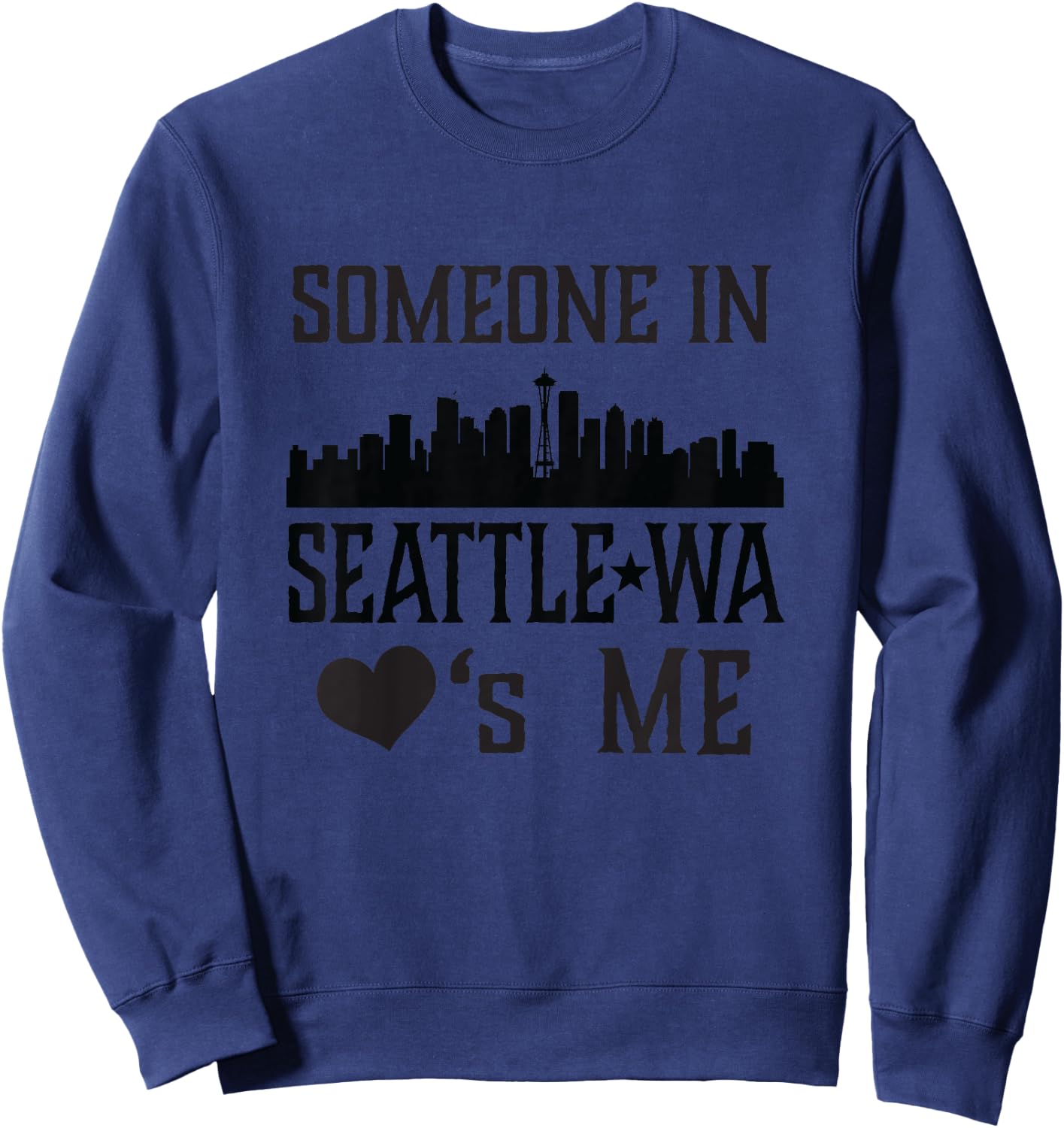 Kids Someone in Seattle Washington Loves Me Sweatshirt - Sweatshirt | Navy