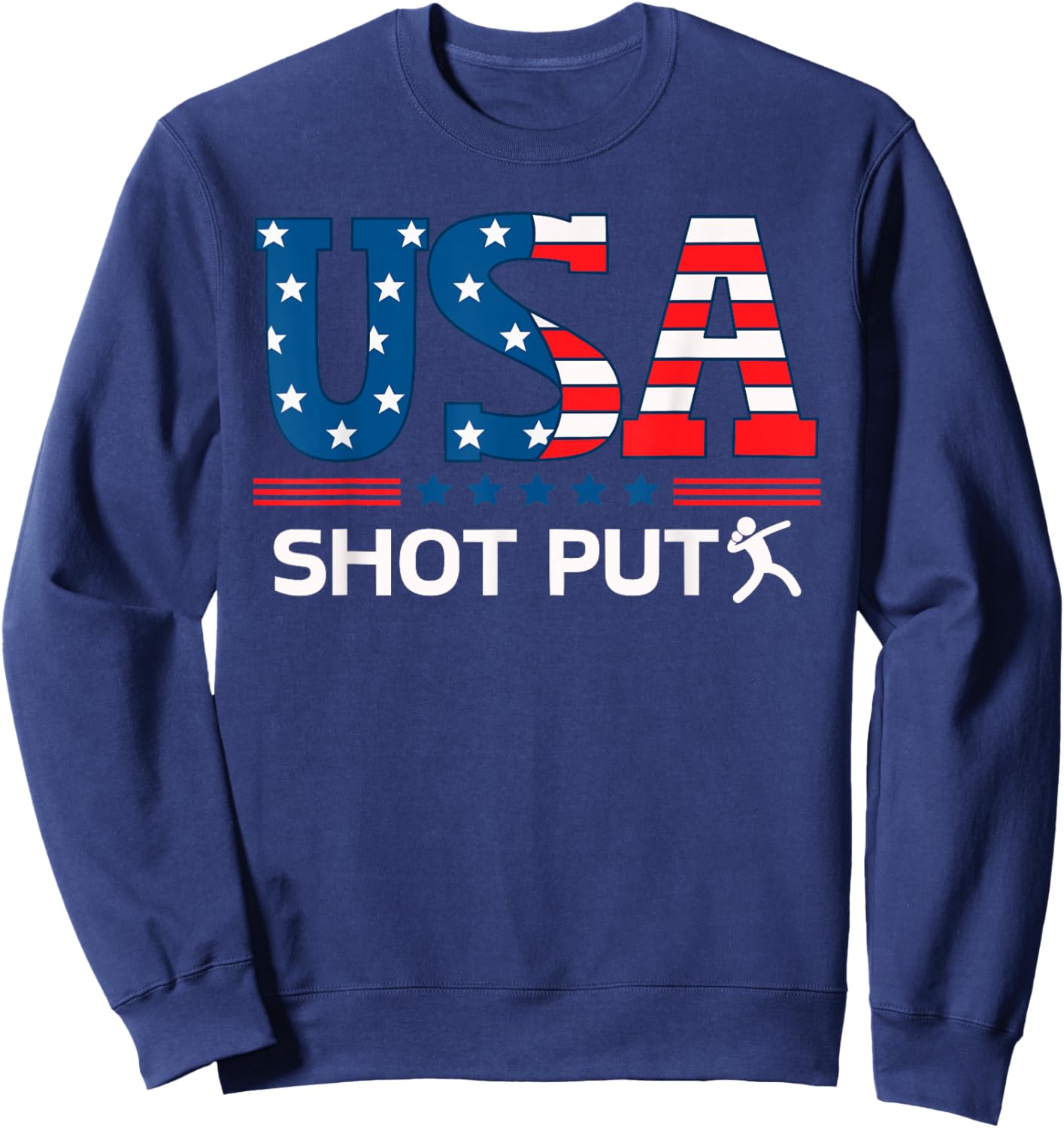 United States Flag Shot Put USA Team Sport Shot Put Sweatshirt - Sweatshirt | Navy