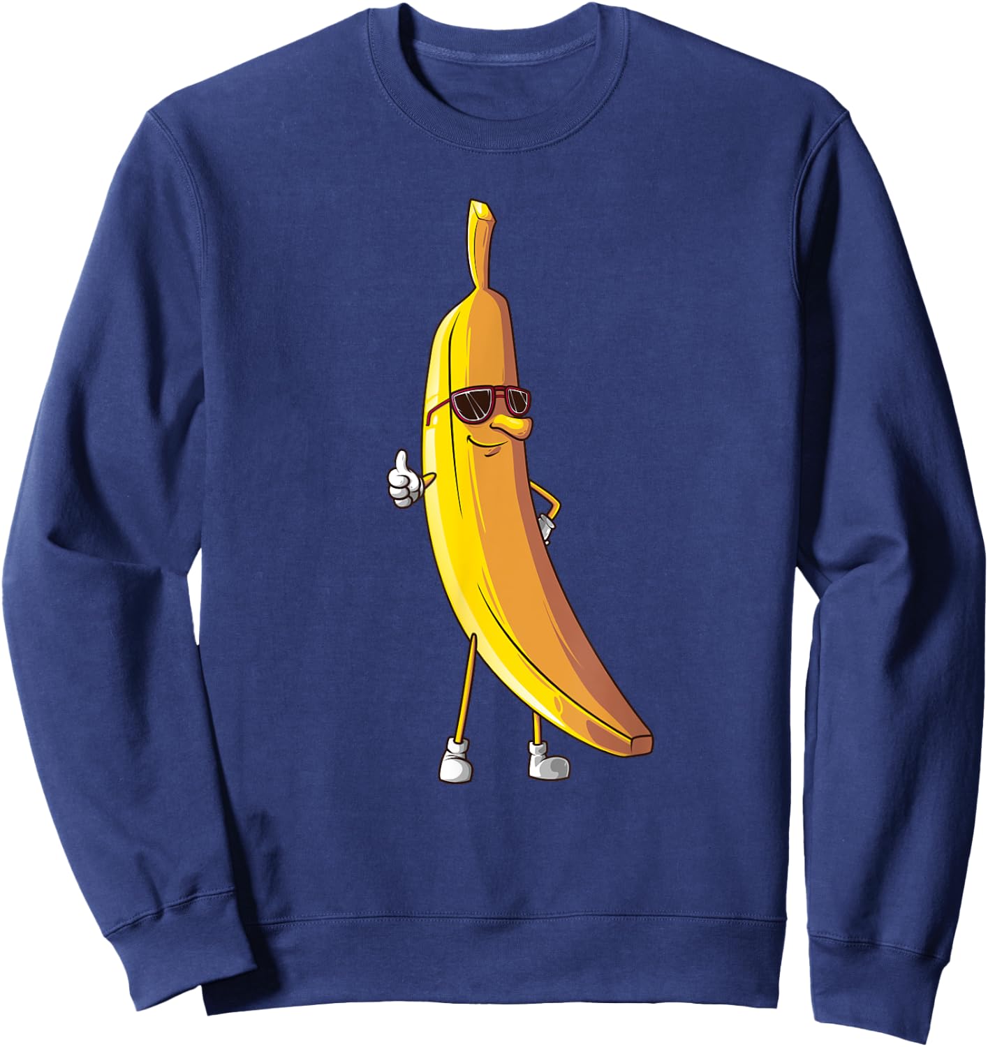Cool Banana Wearing Sunglasses | Funny Fruit Eyewear Gift Sweatshirt - Sweatshirt | Navy