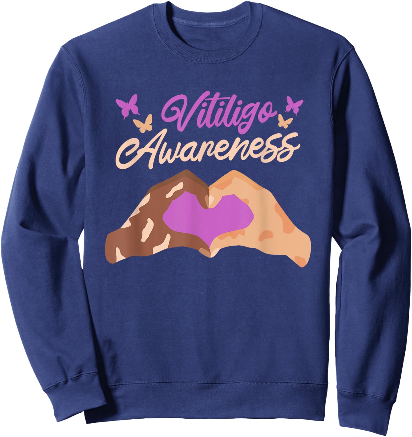 Vitiligo Awareness, Vitiligo Fighter Awareness Day Sweatshirt - Sweatshirt | Navy