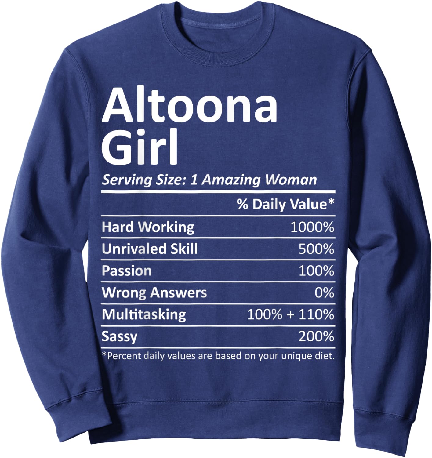 ALTOONA GIRL PA PENNSYLVANIA Funny City Home Roots USA Gift Sweatshirt - Sweatshirt | Navy