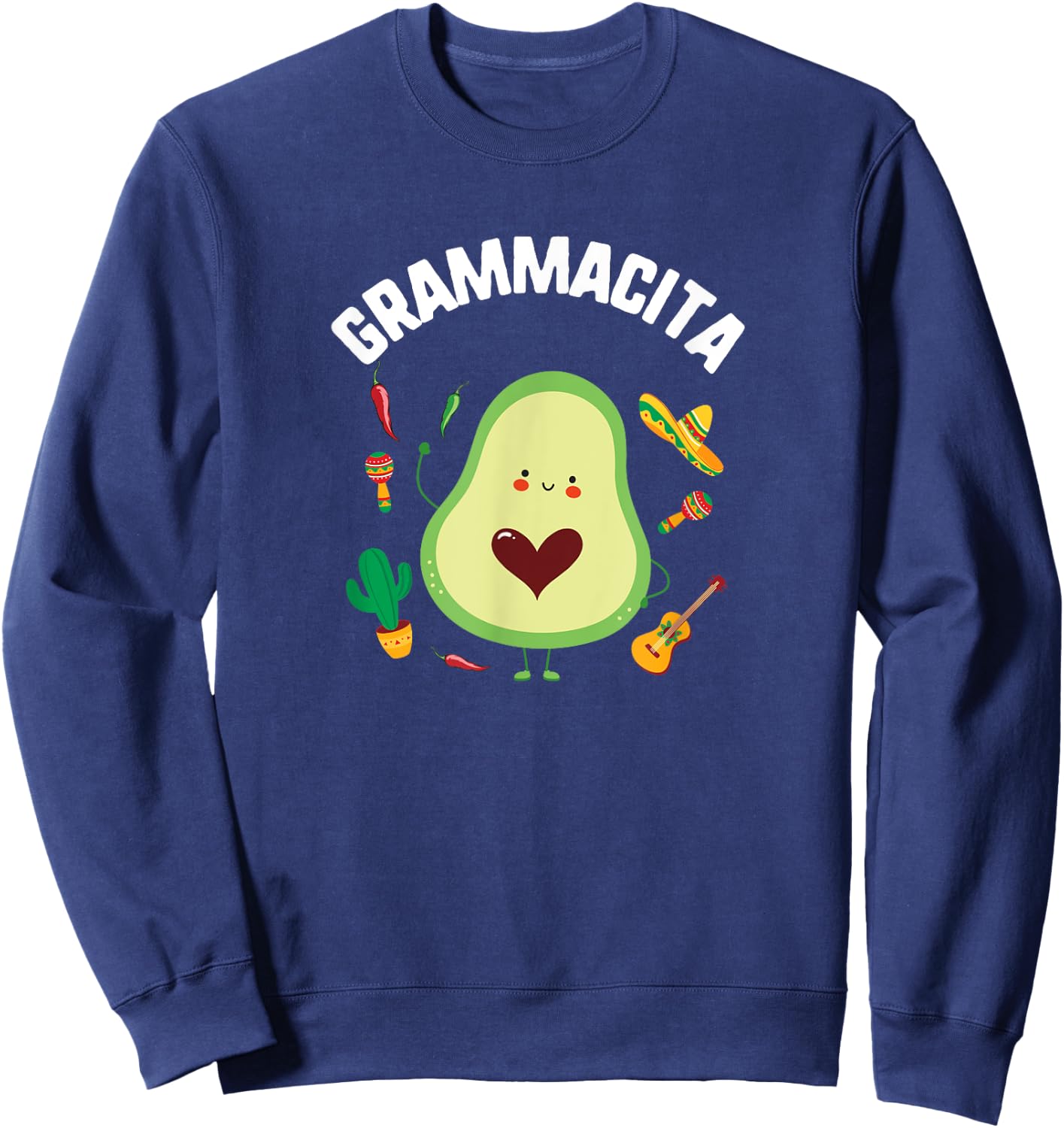 Cinco De Mayo Grammacita Guacamole Avocado Grandma Mexican Sweatshirt - Sweatshirt | Navy