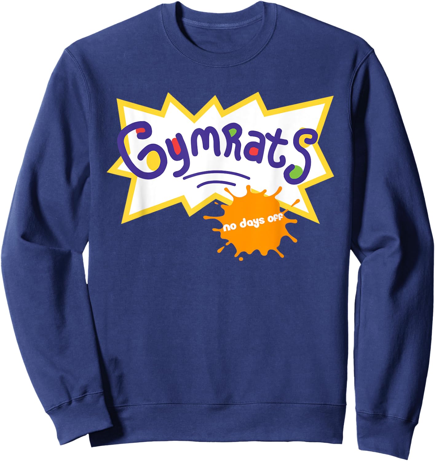Funny Workout , Gymrats 90s TV Style Workout Graphic Sweatshirt - Sweatshirt | Navy