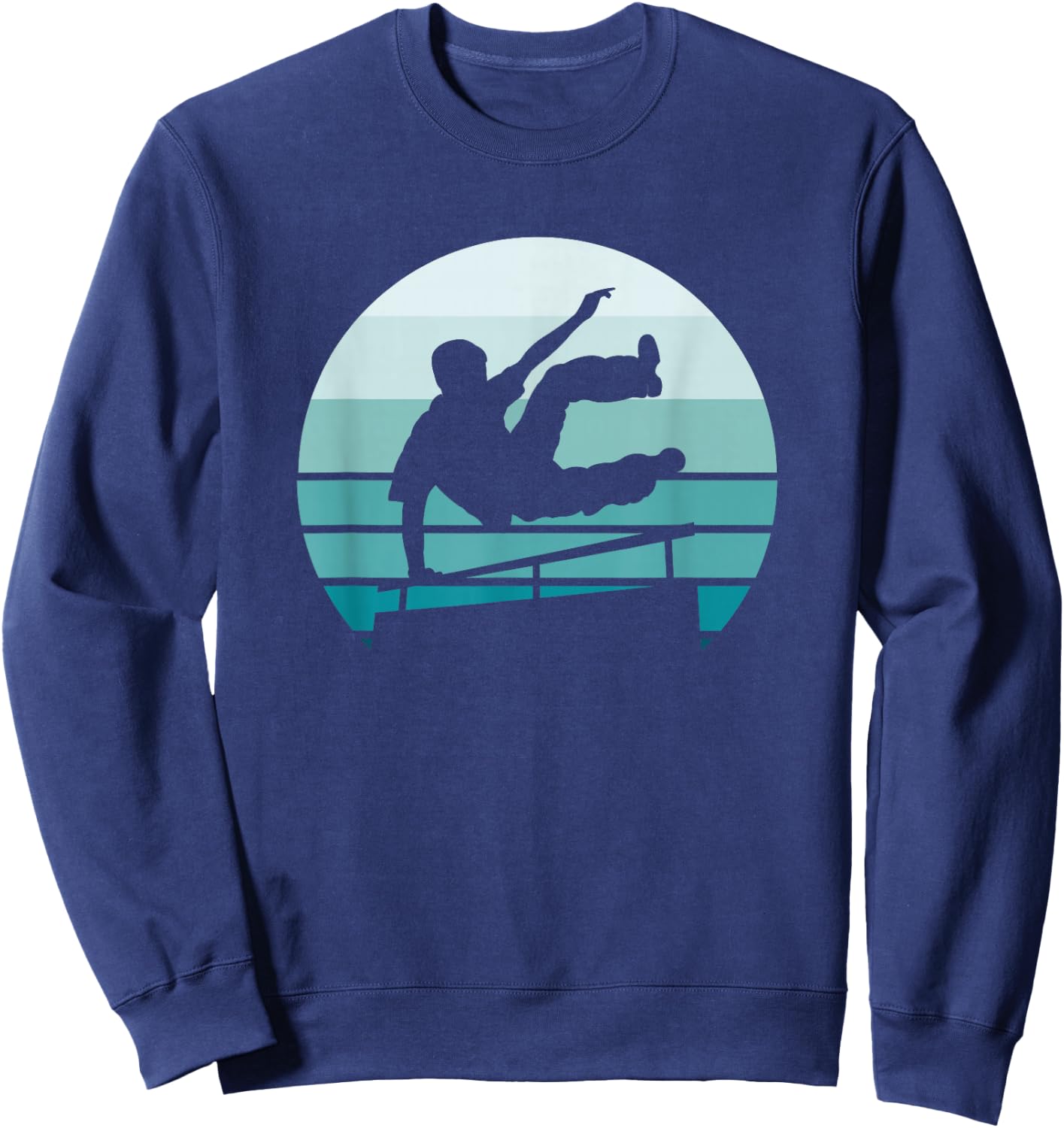 Parkour, Retro and Vintage style Silhouette Sweatshirt - Sweatshirt | Navy