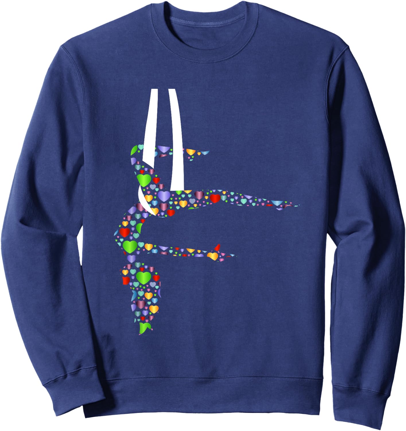 Aerial Yoga Hearts Lover Gift Aerialist Yogi Dance Gifts Sweatshirt - Sweatshirt | Navy
