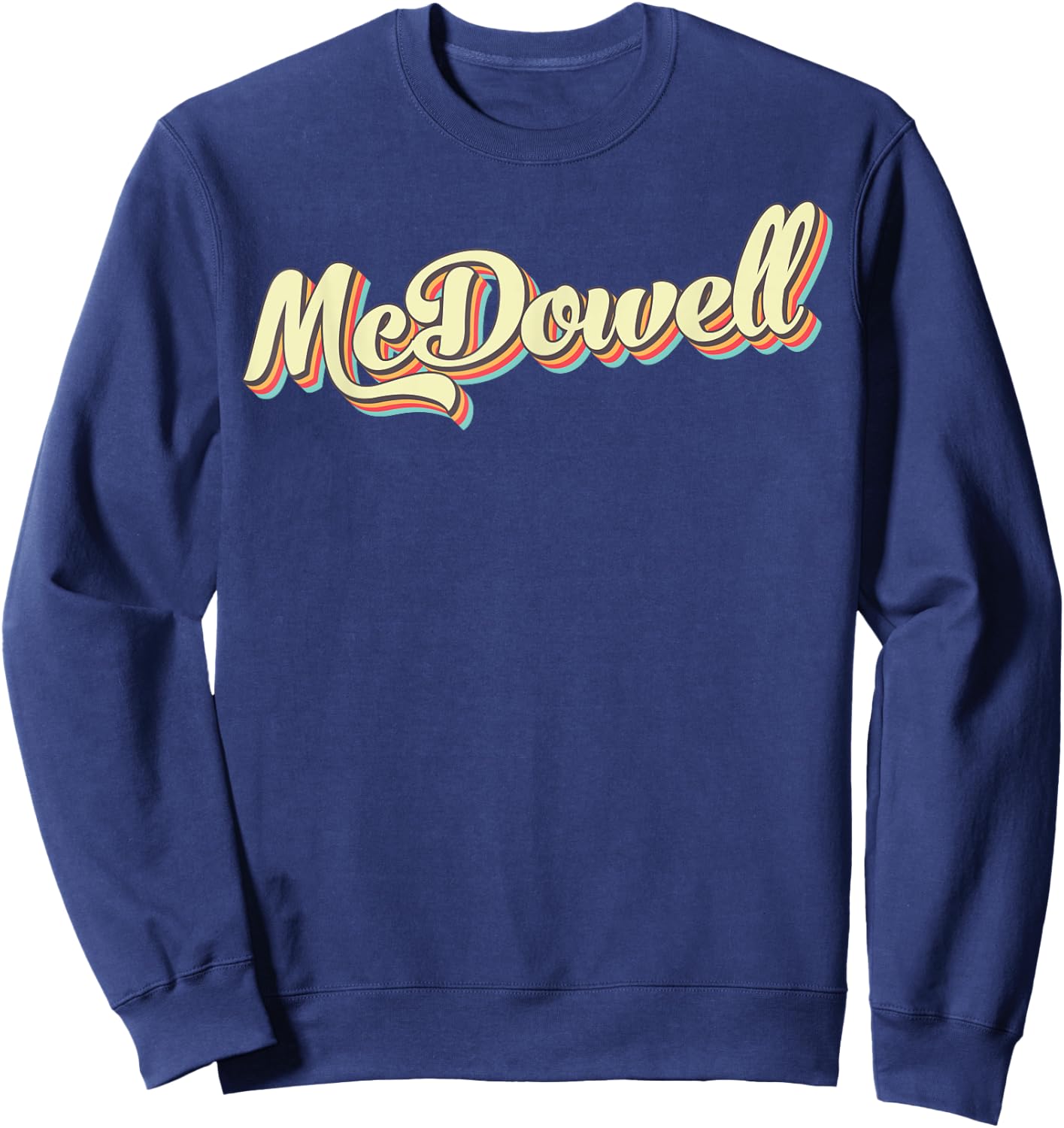 McDowell Retro Art Baseball Font Vintage Sweatshirt - Sweatshirt | Navy