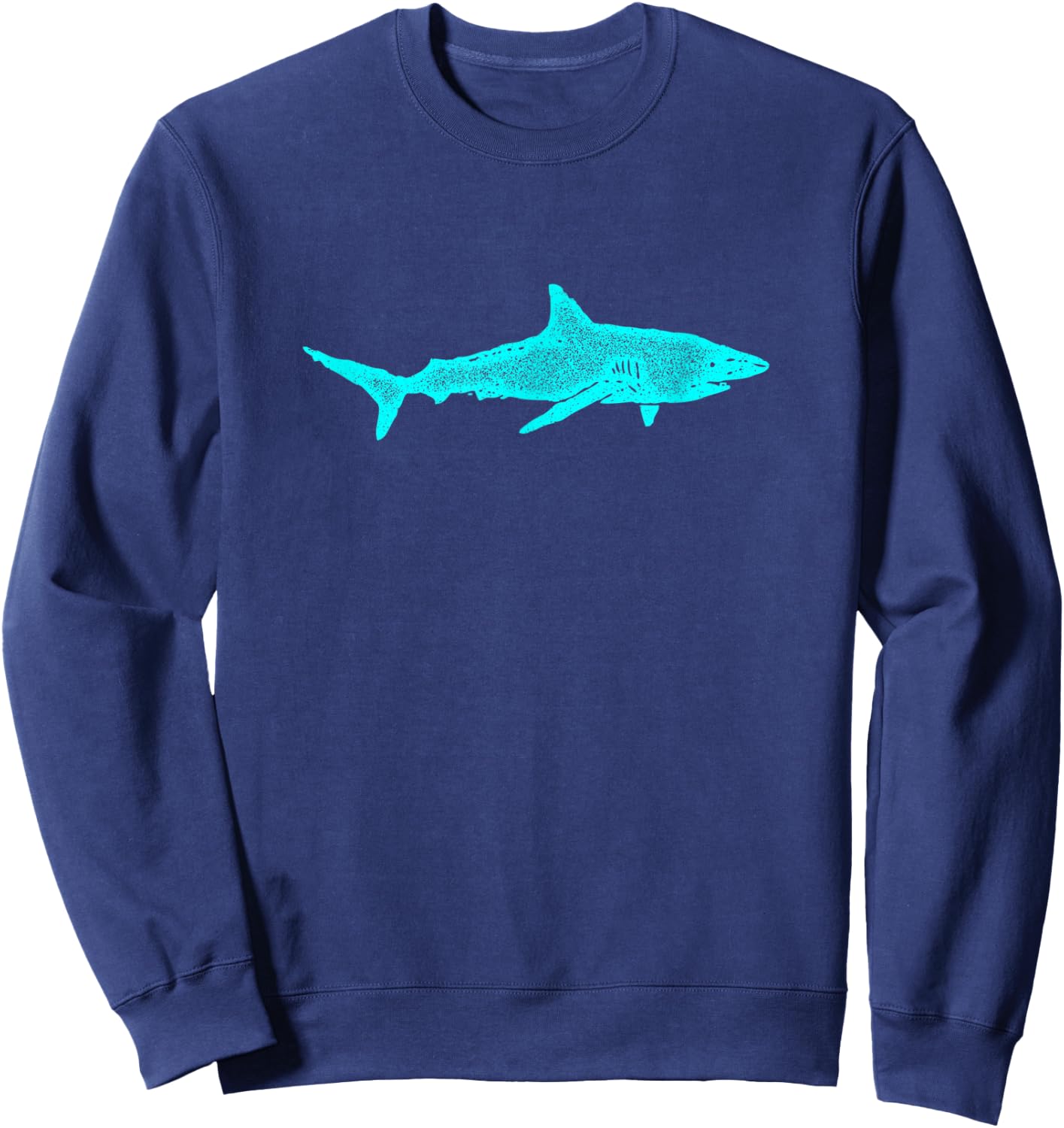 Shark | Turquoise Green Blue Shark Silhouette | Shark Gift Sweatshirt - Sweatshirt | Navy