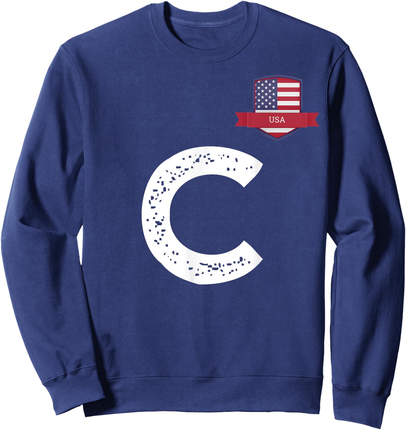 USA Human-Flag Letter C American USA Sweatshirt - Sweatshirt | Navy
