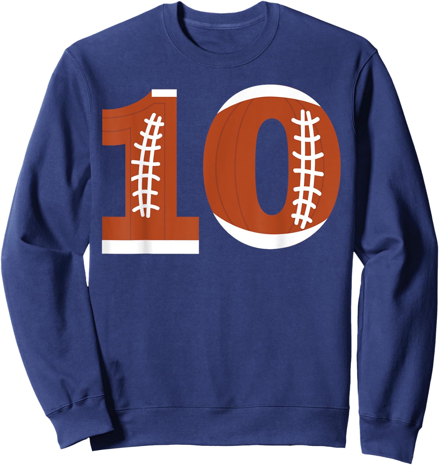 10th Birthday Football Ball Boys | 10 Year Old Gift Sweatshirt - Sweatshirt | Navy