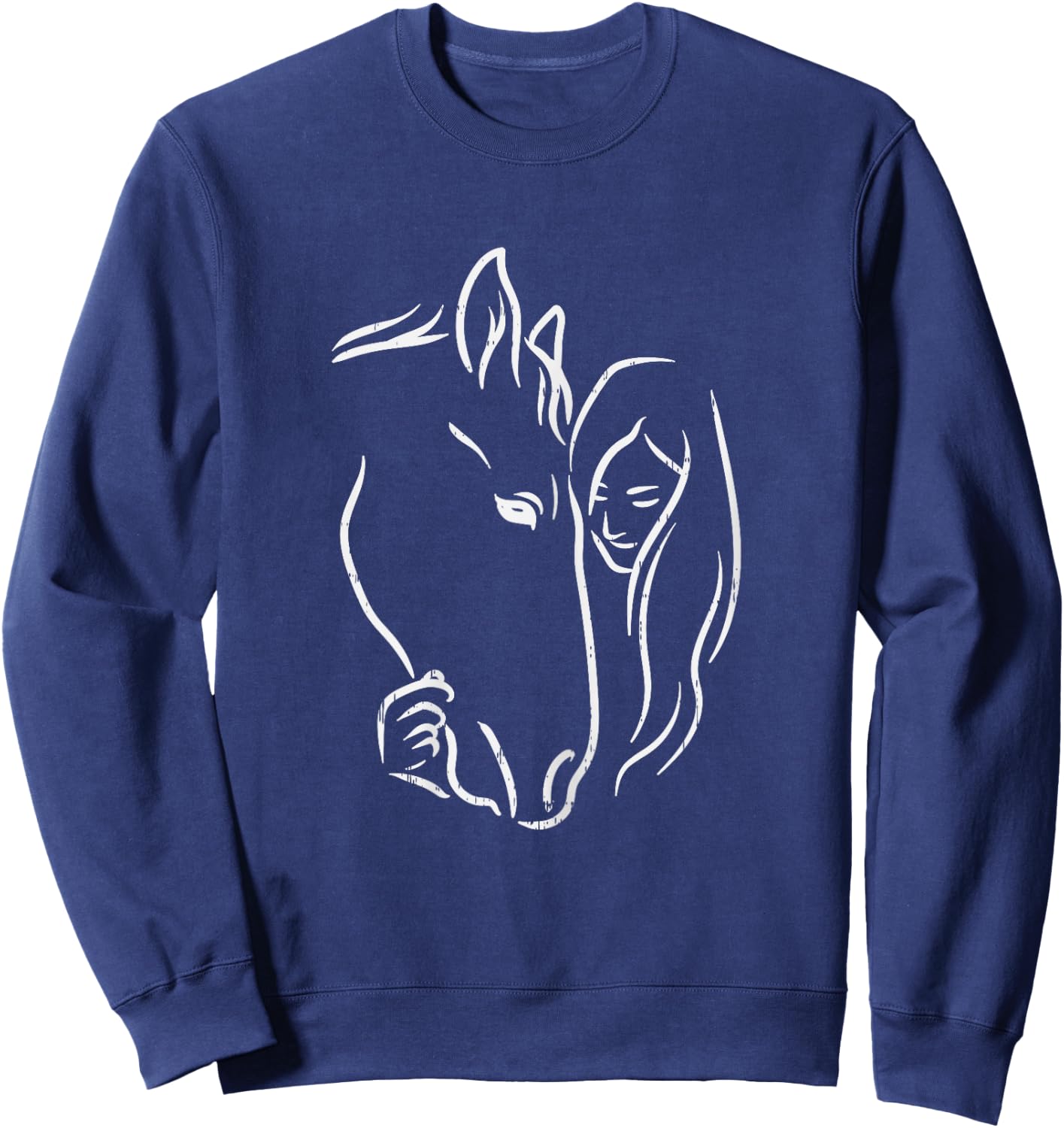 Horse And Girl Horseback Riding Equestrian Girls Women Gift Sweatshirt - Sweatshirt | Navy